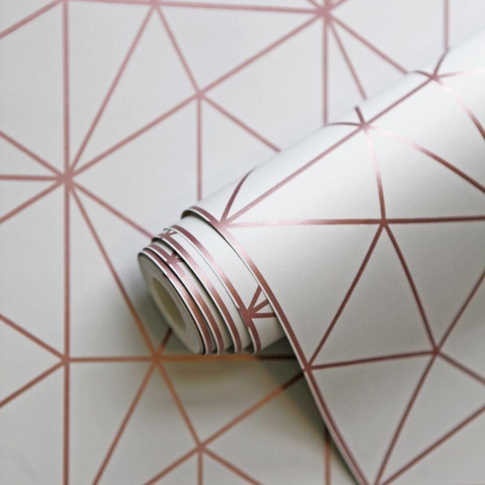 1000x1000 Metro Prism Geometric Triangle Wallpaper and Rose Gold. Rose gold bedroom, Geometric triangle wallpaper, Wallpaper bedroom
