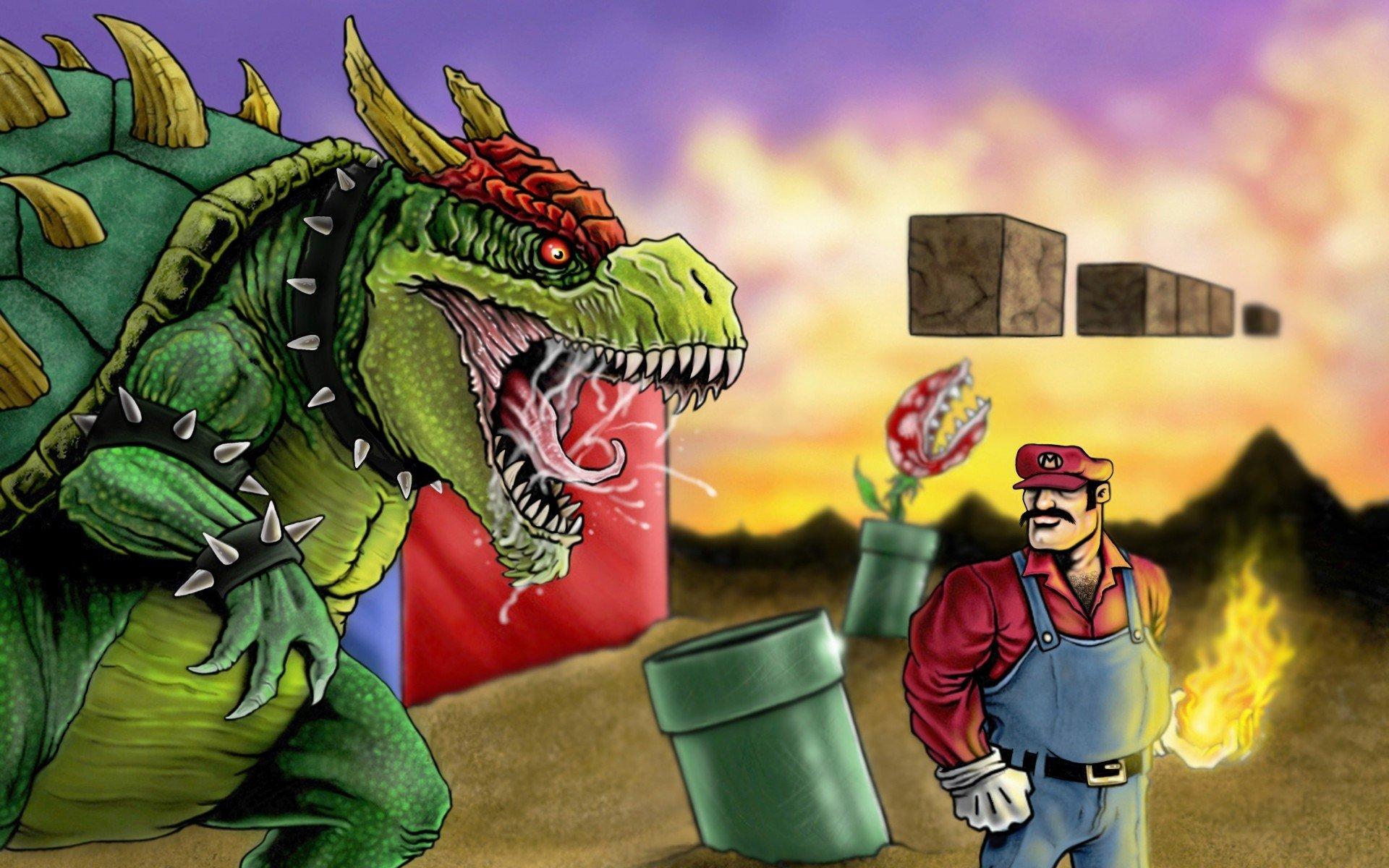1920x1200 mario, Bros, Super, Mario, Bowser, Artwork, Realistic, Game Wallpaper HD / Desktop and Mobile Background