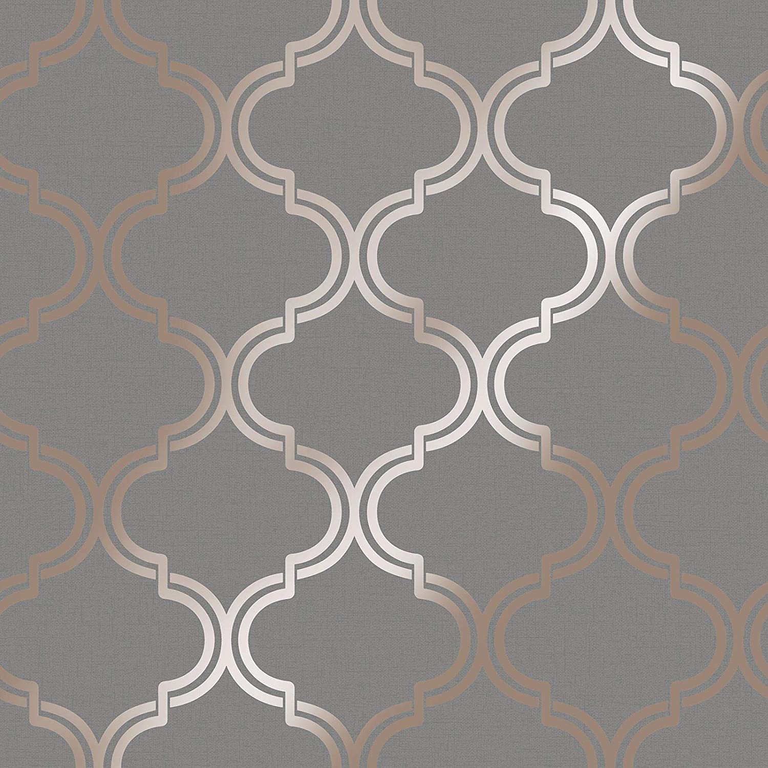 1500x1500 Holden Decor 12752 Glistening Geo Grey Rose Wallpaper Rose Gold