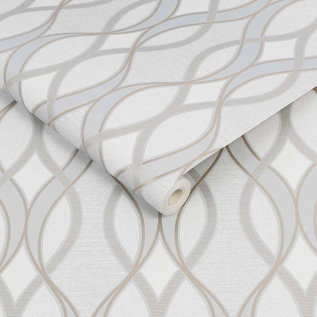 1024x1024 Ribbon Geo Grey & Rose Gold Wallpaper. Rose Gold Wallpaper