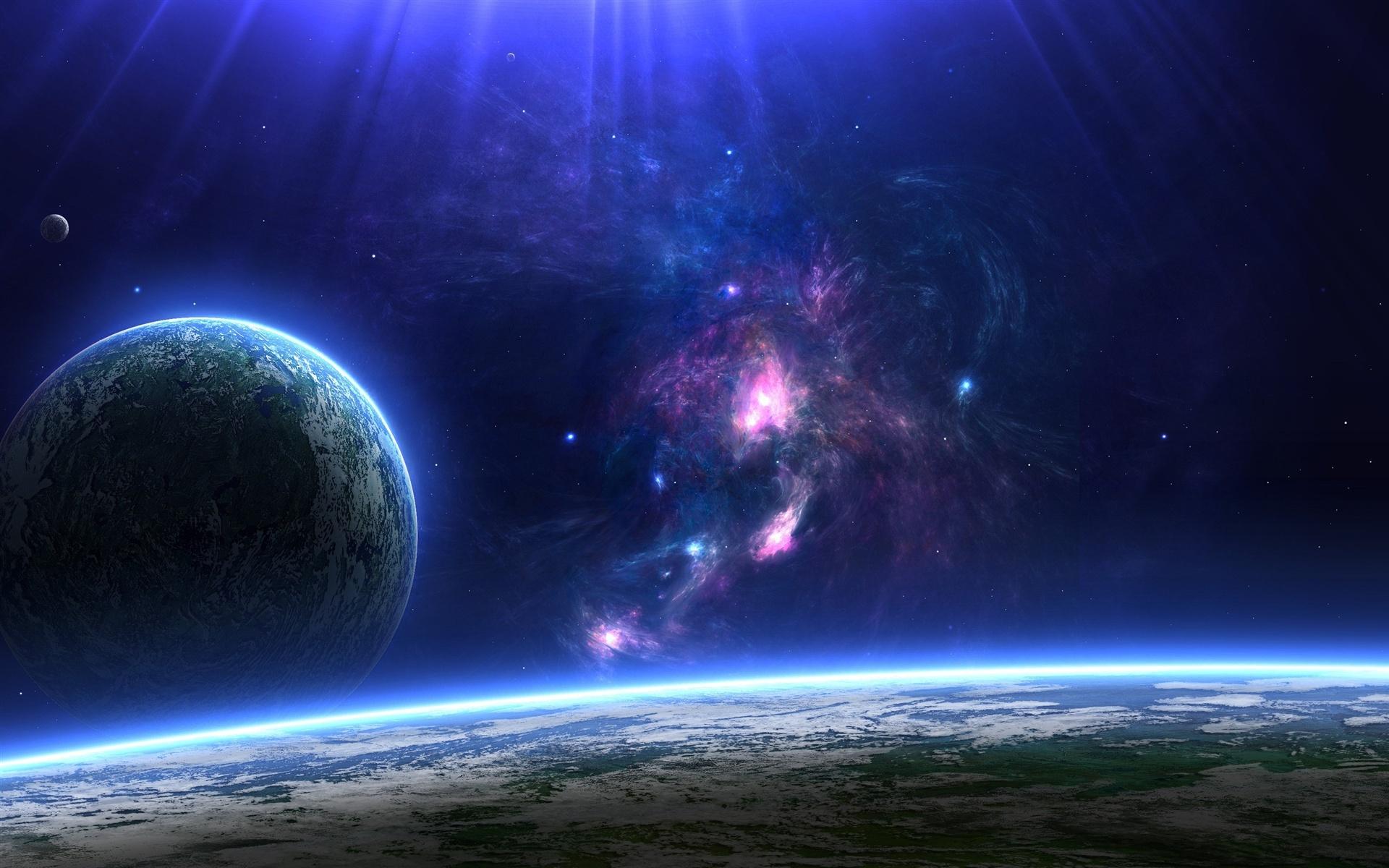 1920x1200 Wallpaper Blue planet on the horizon 2560x1600 HD Picture, Image