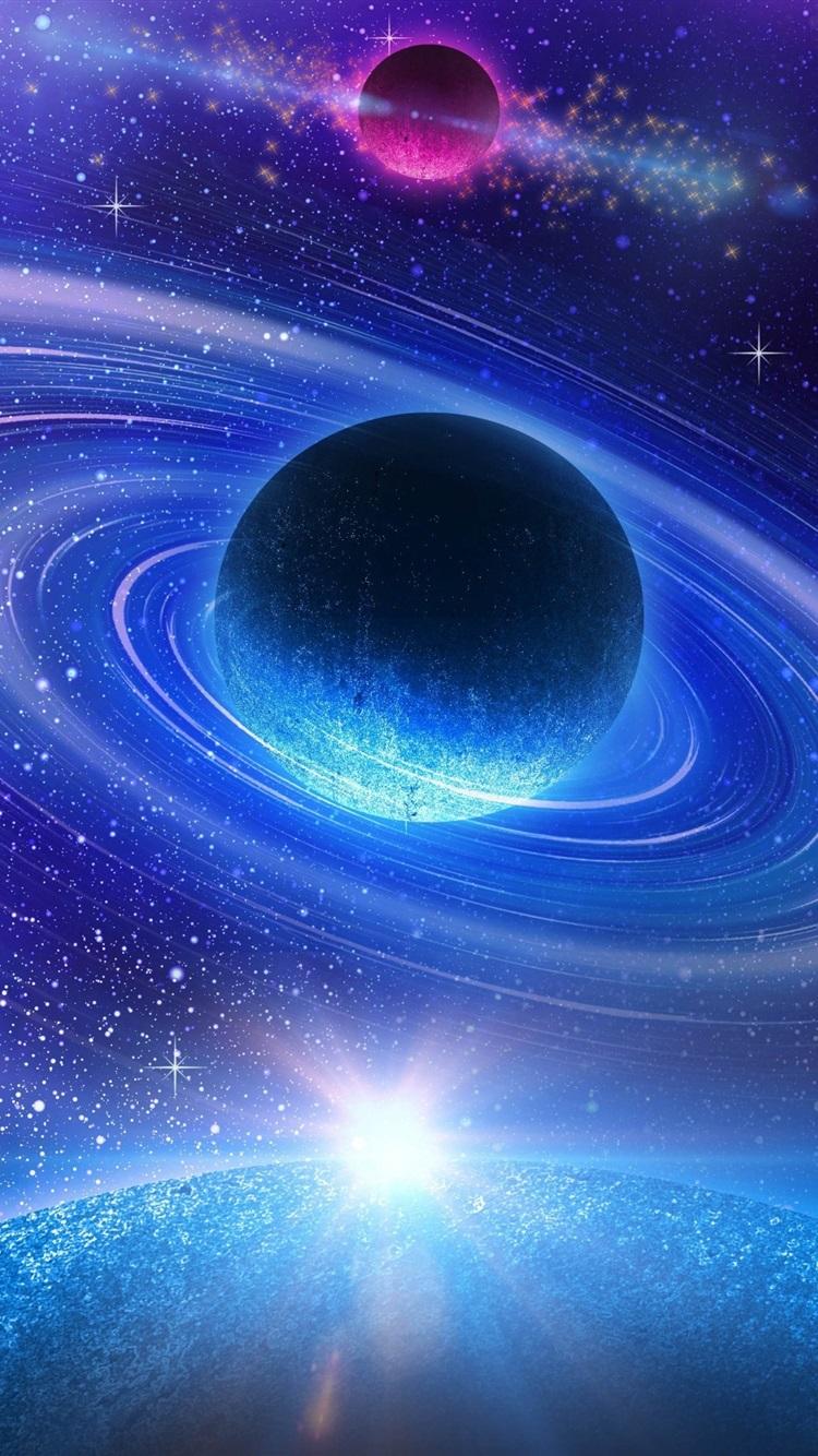 750x1334 Beautiful Universe, Blue Planet 1080x1920 IPhone 8 7 6 6S Plus Wallpaper, Background, Picture, Image