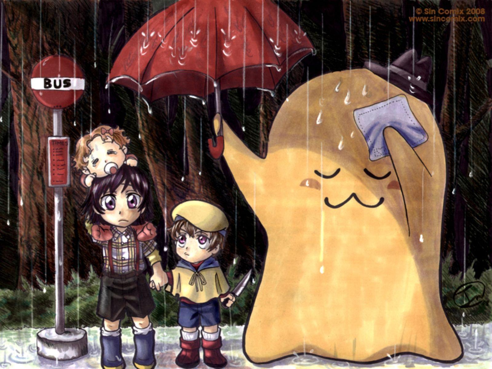 1600x1200 Bus Stop. Anime Image Board