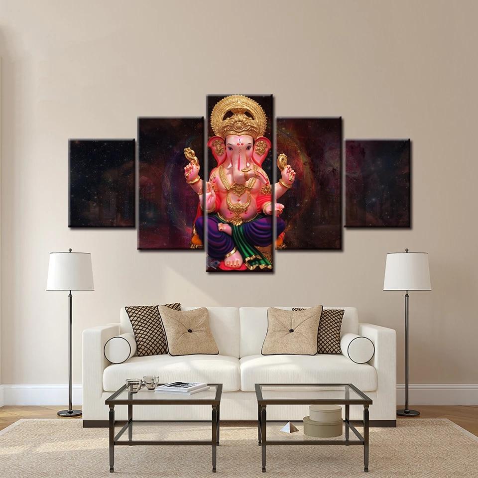960x960 Panel Canvas Painting for living room Home Decor HD God of india Lord Ganesha abstract Wall Art Painting Wallpaper. Painting & Calligraphy