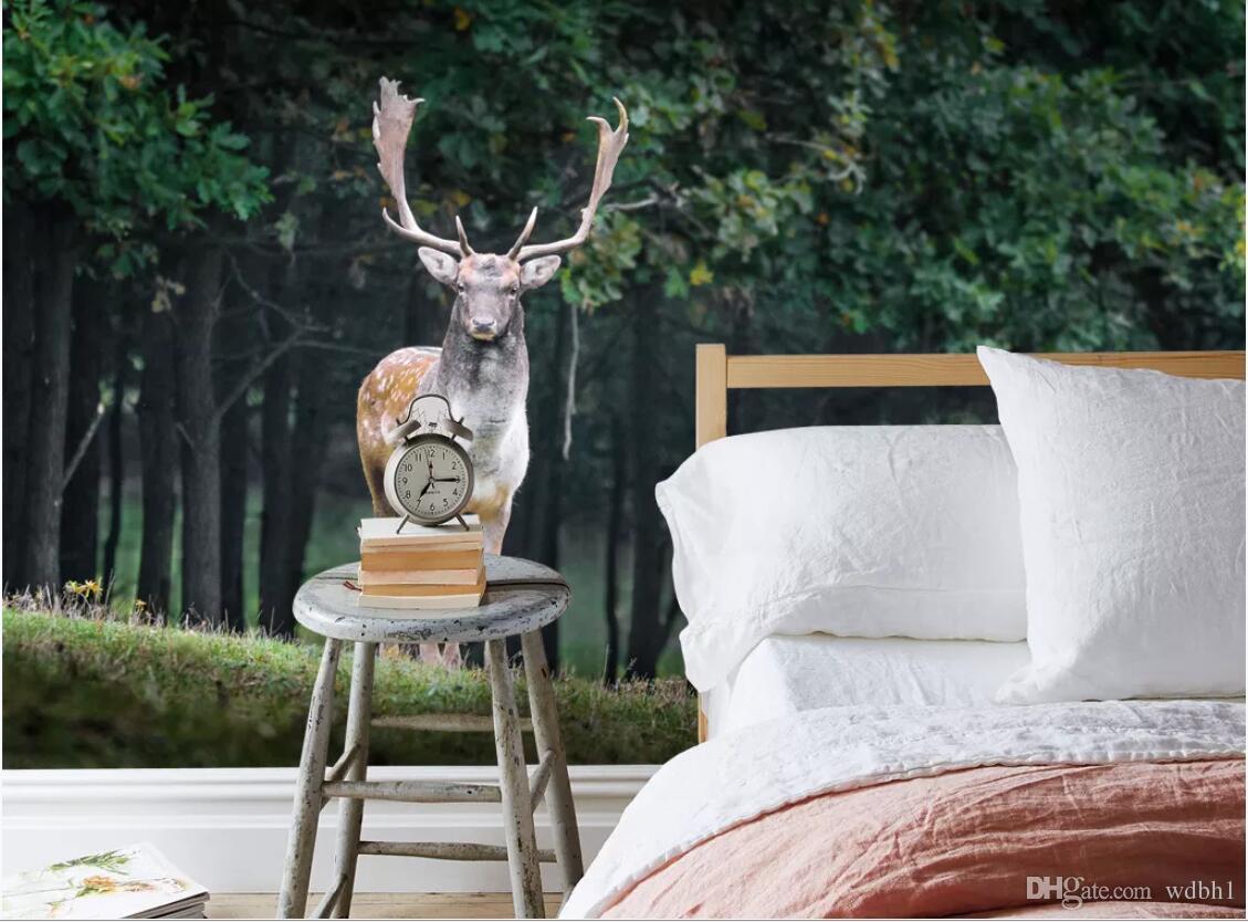 1129x834 3D Room Wallpaper Custom Photo Mural Sleek Minimalist Nordic Elk Woods Mural TV Sofa Wall Wallpaper For Walls 3 D From Wdbh $11.84