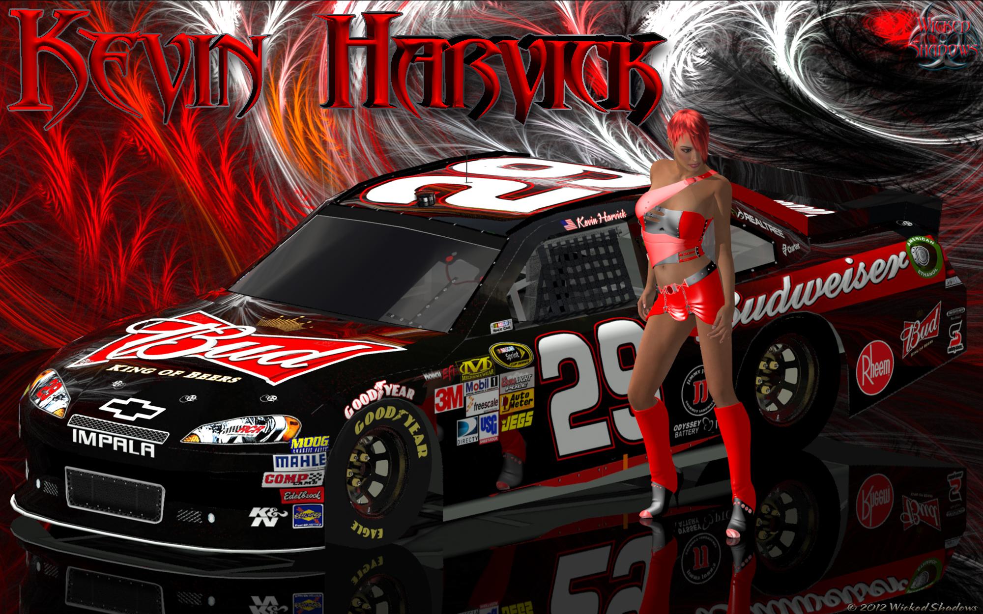 2000x1250 Wallpaper By Wicked Shadows: Kevin Harvick Lady In Red Wallpaper