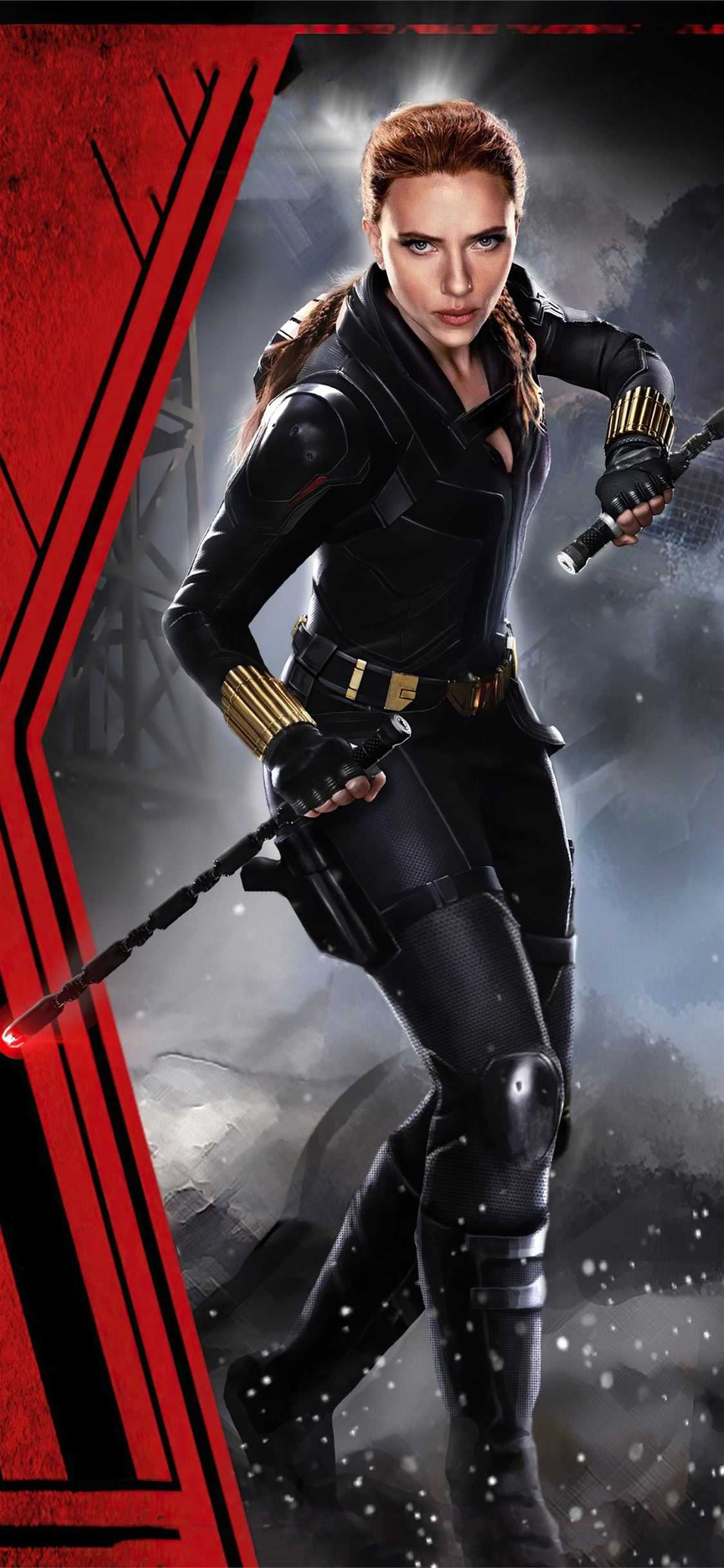 1125x2436 Black Widow Wallpaper