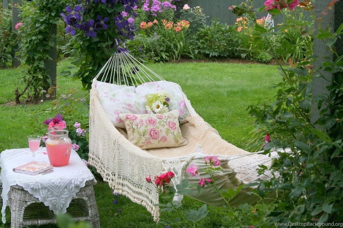 1200x800 Flower Garden Tea Time Desktop Background