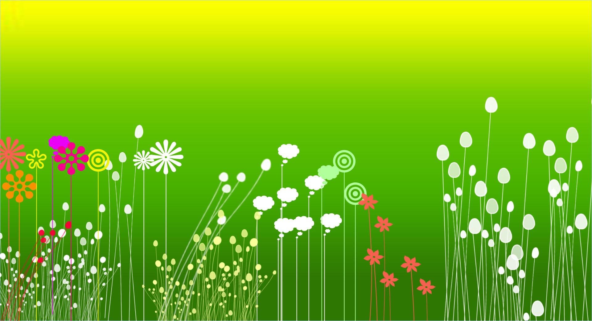1920x1040 Green Flower Garden Background For PowerPoint PPT Templates