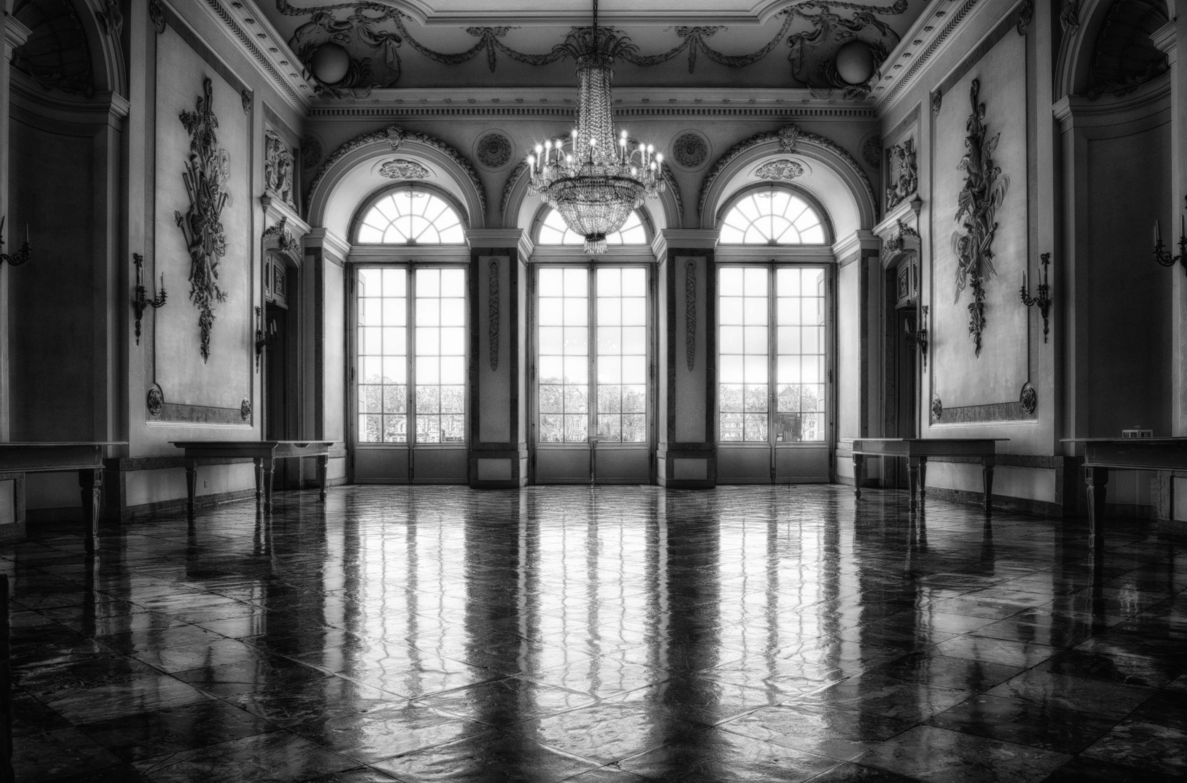 3840x2535 arches, architecture, art, baroque, black and white, building, castle, church, city, classic, column, glass, hall, historical, home, house, indoors, inside, light, lights, mansion, marble surface, 4k wallpaper