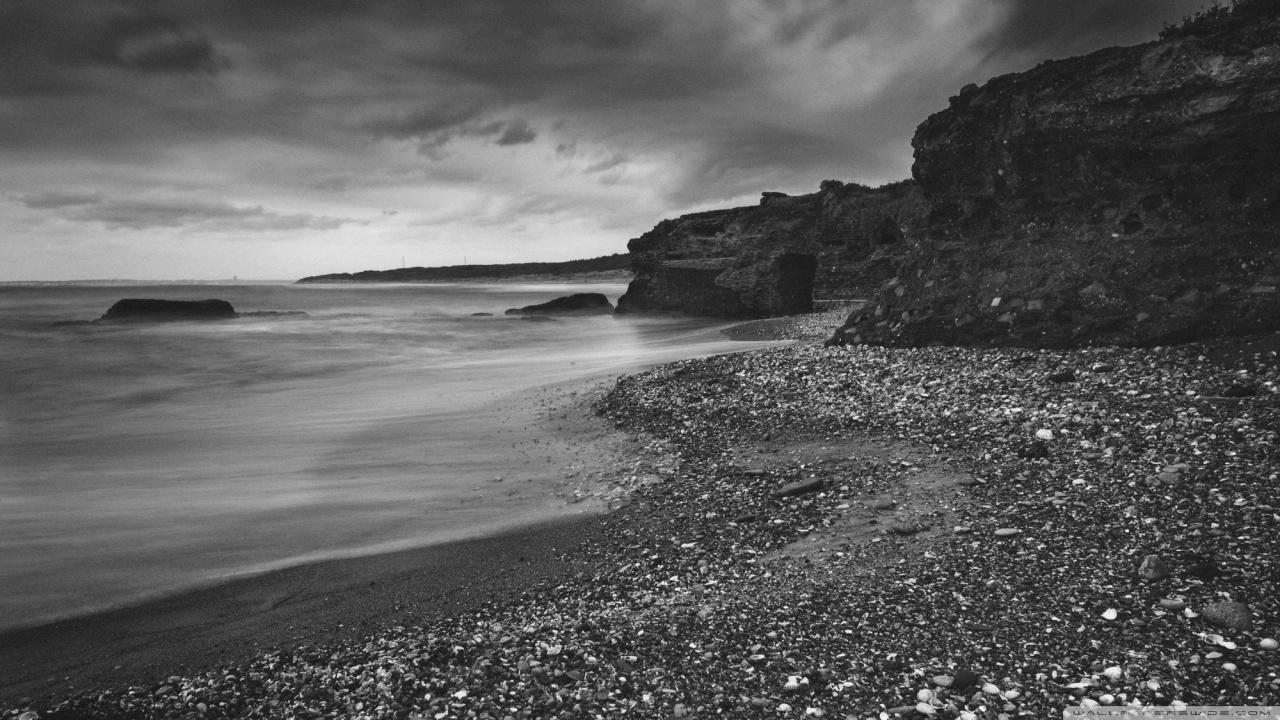 1280x720 Beach Castle Black and White Ultra HD Desktop Background Wallpaper for 4K UHD TV : Widescreen & UltraWide Desktop & Laptop : Tablet