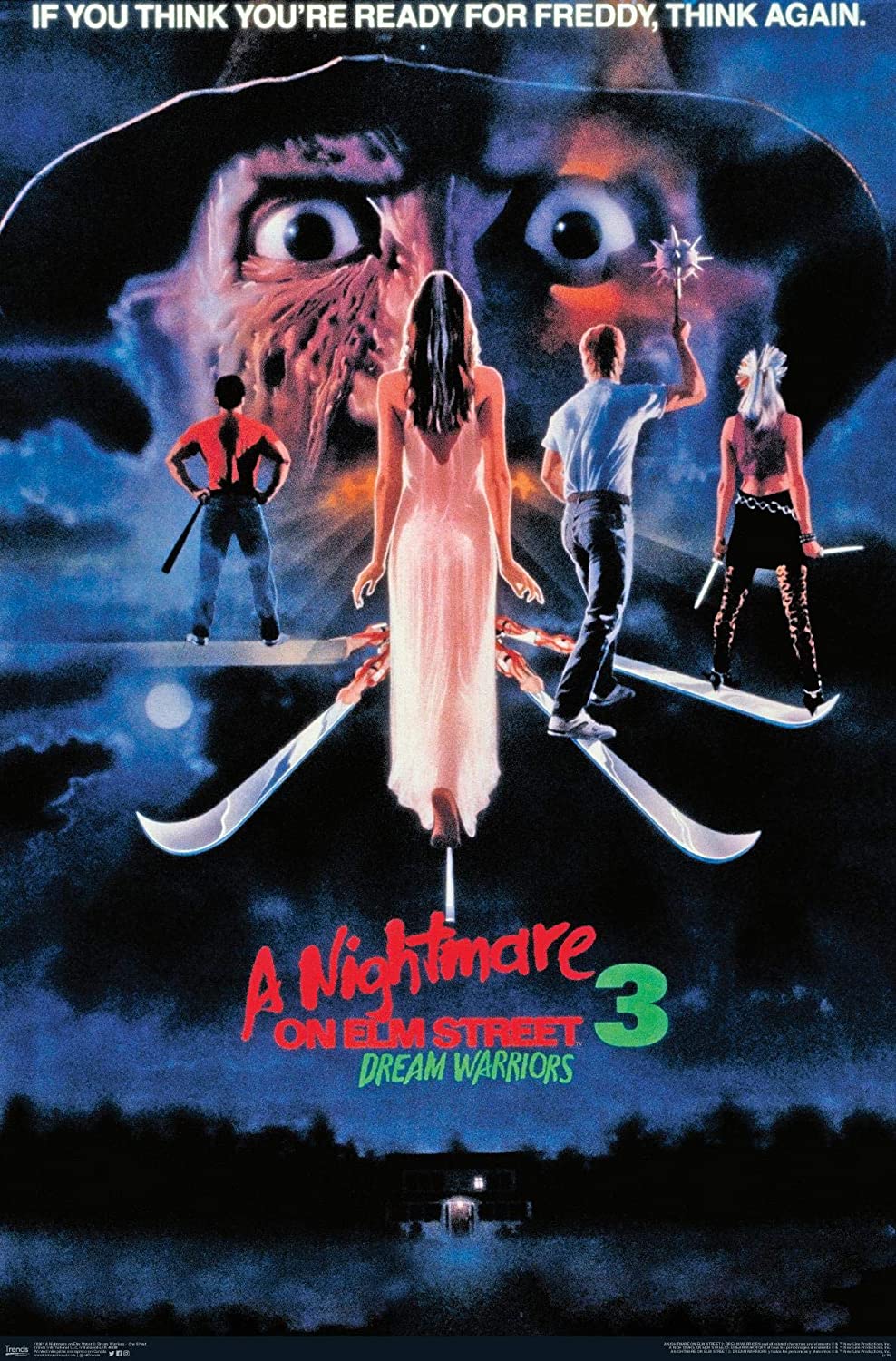 988x1500 Trends International Nightmare On Elm Street 3: Dream Warriors One Sheet Wall Poster, 14.725 X 22. Premium Unframed Version: Posters & Prints