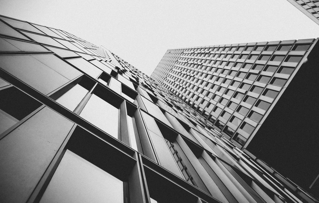 1332x850 Wallpaper Windows, Black And White, Buildings, Skyscrapers, B W Image For Desktop, Section город