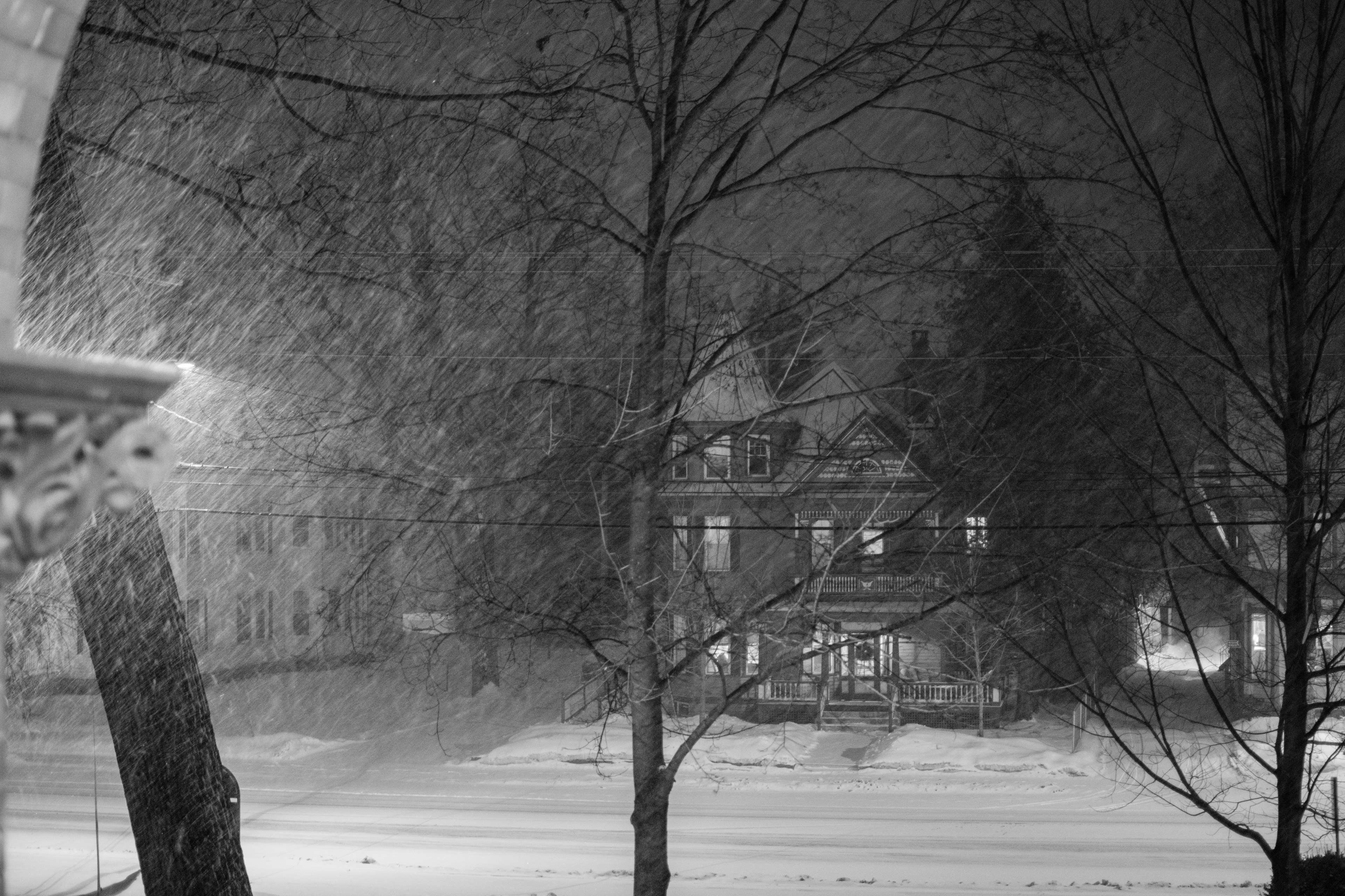 3840x2560 night, snow, storm, winter 4k wallpaper