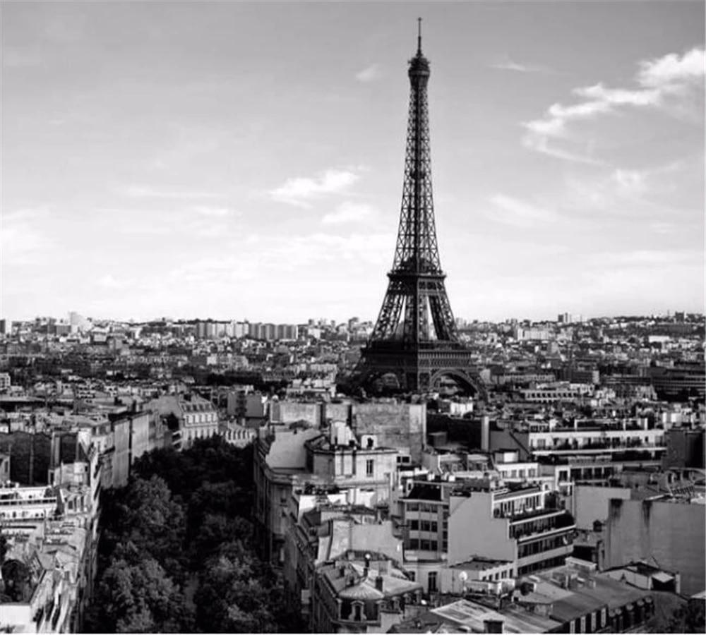 1000x900 beibehang Custom Mural 3D Wallpaper Fashion Modern French City Eiffel Tower Black and White Landscape Background papel de parede. landscape backdrops. wallpaper sizefresco wallpaper
