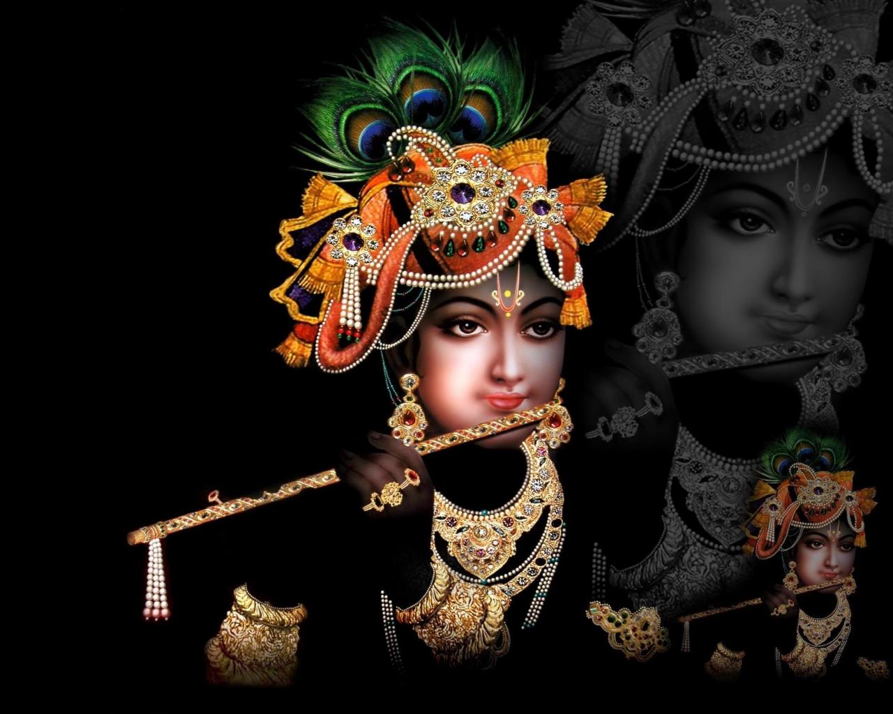 1280x1024 Free download Shri Krishna in Black Background HD Wallpaper [2400x1800] for your Desktop, Mobile & Tablet. Explore God Krishna HD Wallpaper. Krishna Wallpaper for Desktop, Radha Krishna HD Wallpaper