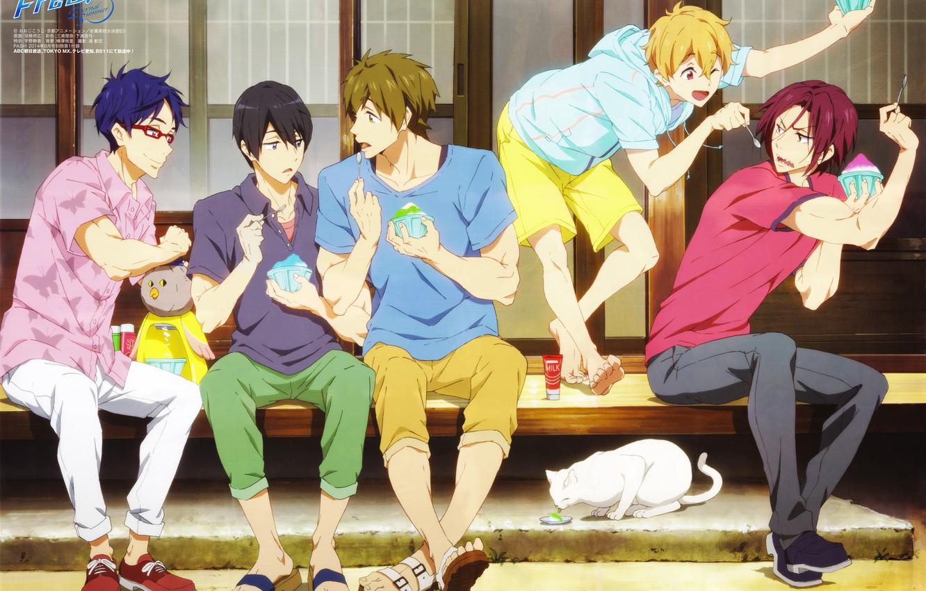 1332x850 Wallpaper Nanase Haruka (Free!), Matsuoka Rin, Hazuki Nagisa, Ryugazaki Rei, Tachibana Makoto, Kyoto Animation, Free! image for desktop, section прочее
