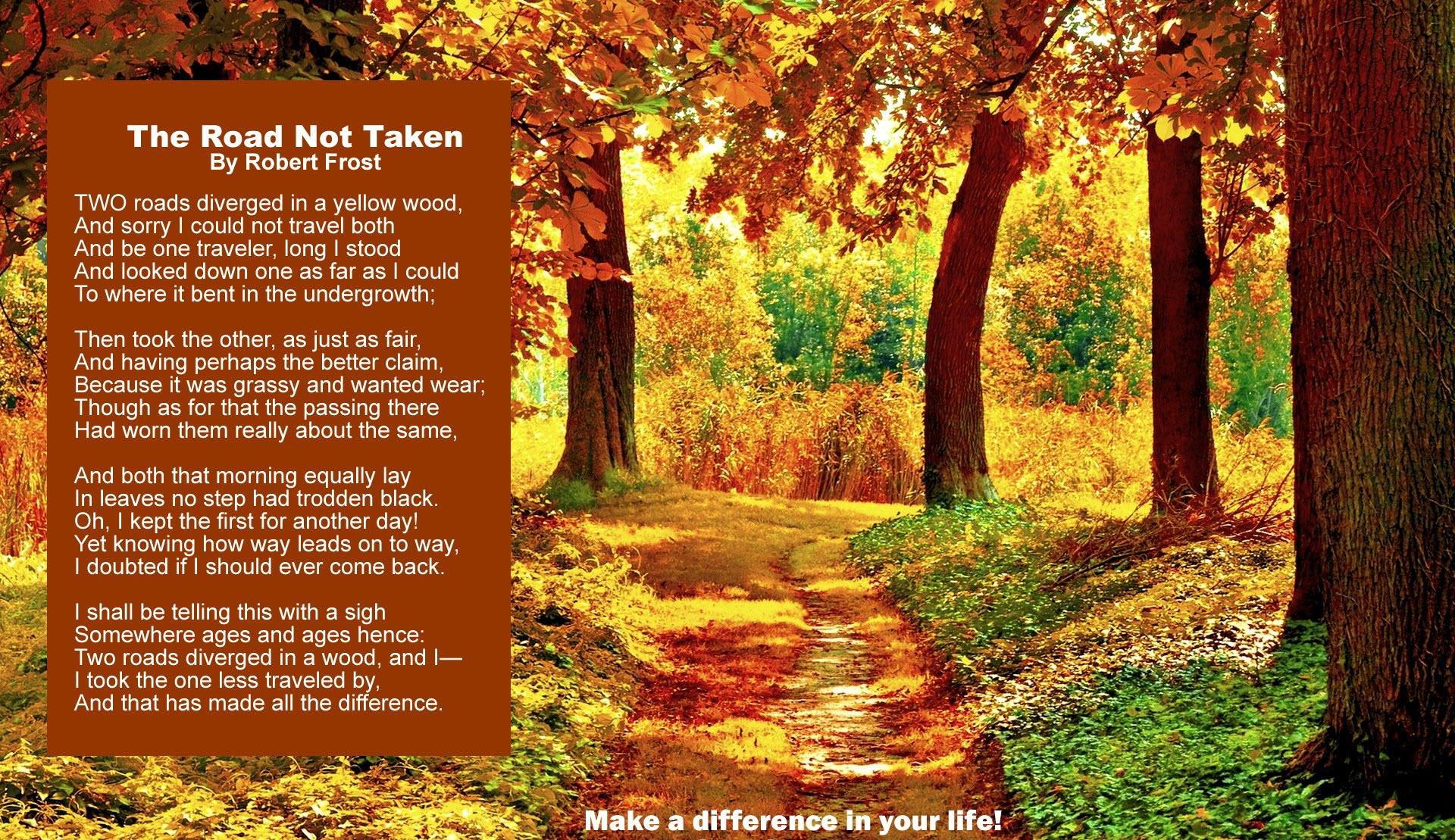 1920x1109 The Road Not Taken By Robert Frost Wallpaper