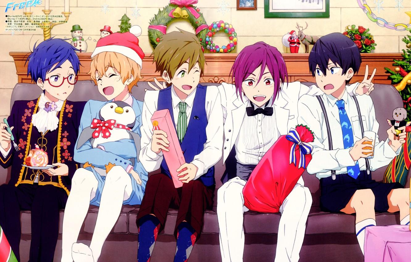 1332x850 Wallpaper Nanase Haruka (Free!), Matsuoka Rin, Hazuki Nagisa, Ryugazaki Rei, Tachibana Makoto, Kyoto Animation, Free! image for desktop, section прочее