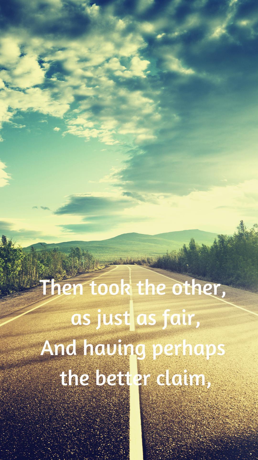 1080x1920 Robert Frost The Road Not Taken Audio Wallpaper for Android
