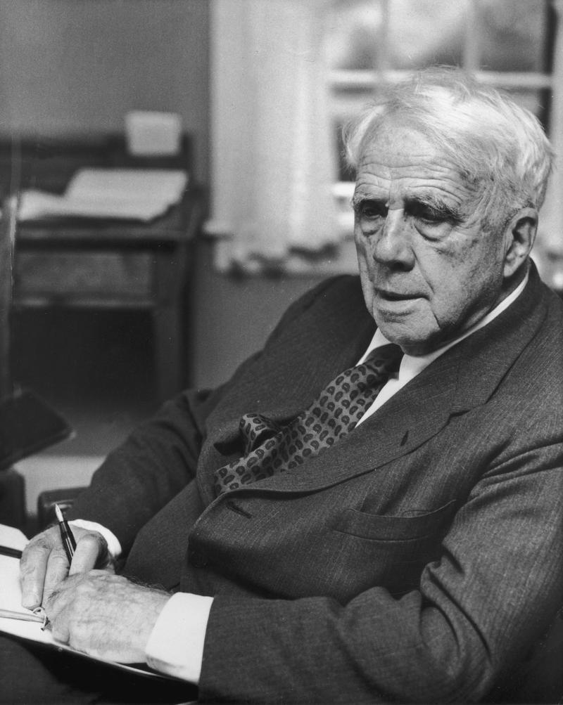 800x1003 Robert Frost is honored at a 1958 Poetry Society Dinner. Annotations: The NEH Preservation Project