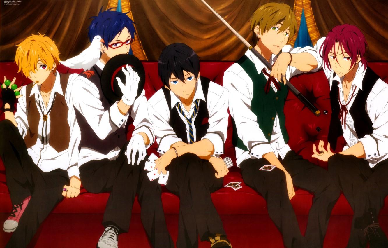 1332x850 Wallpaper Nanase Haruka (Free!), Matsuoka Rin, Hazuki Nagisa, Ryugazaki Rei, Tachibana Makoto, Kyoto Animation, Free! image for desktop, section прочее