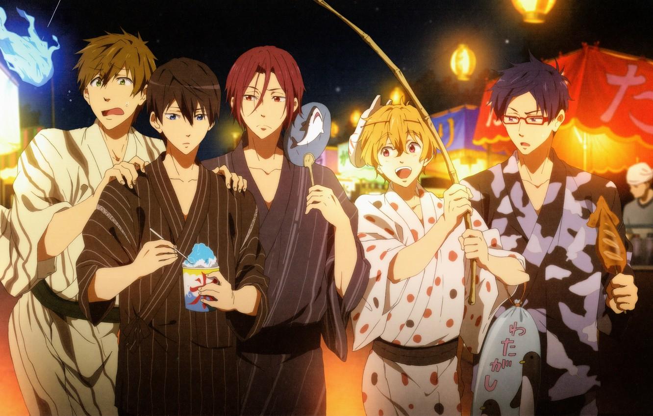 1332x850 Wallpaper Nanase Haruka (Free!), Matsuoka Rin, Hazuki Nagisa, Ryugazaki Rei, Tachibana Makoto, Kyoto Animation, Free! image for desktop, section прочее