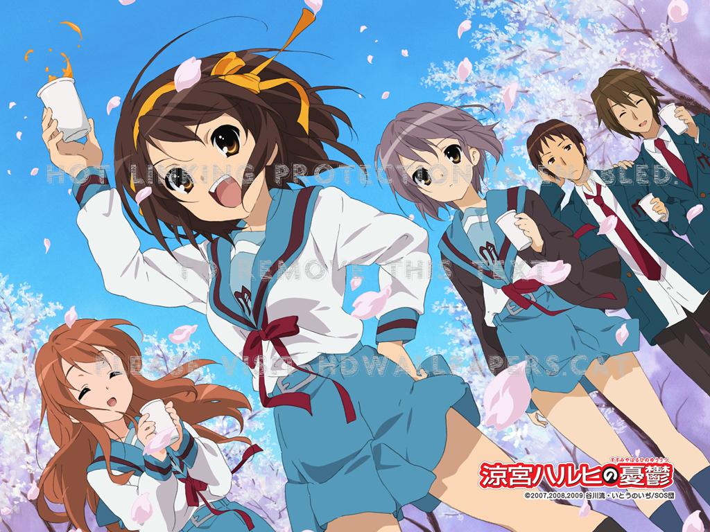1024x768 brigade kyoani the melancholy of haruhi no