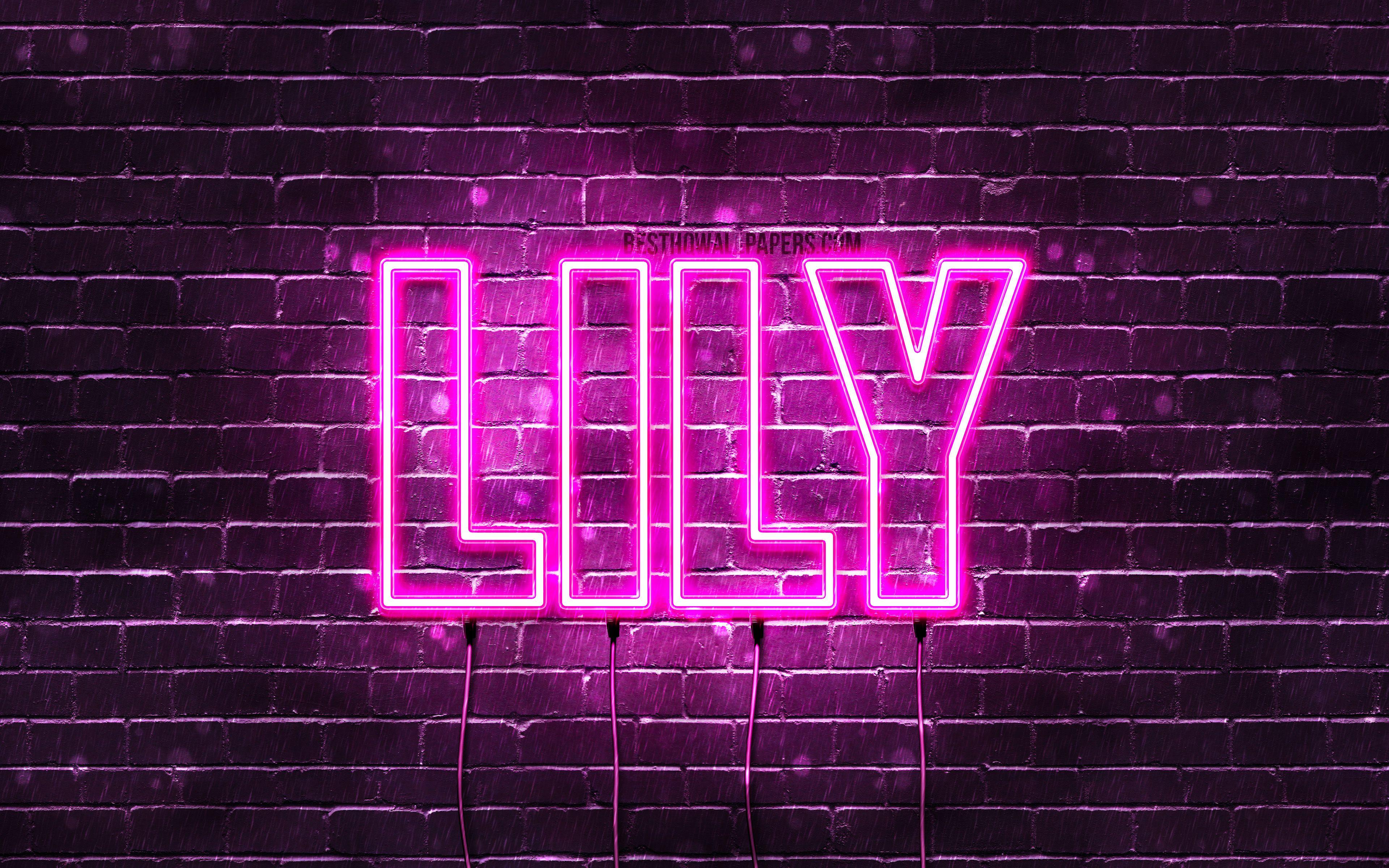 3840x2400 Lily, 4k, wallpaper with names, female names, Lily name, purple neon lights, ho. Fondos de pantalla bonitos, iPhone fondos de pantalla, Fondos de pantalla reggae