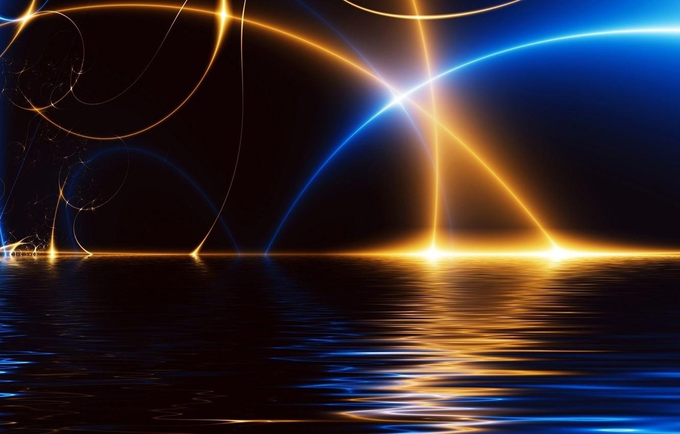 1332x850 Wallpaper water, rays, light, Wallpaper, lightning, arc, category image for desktop, section абстракции