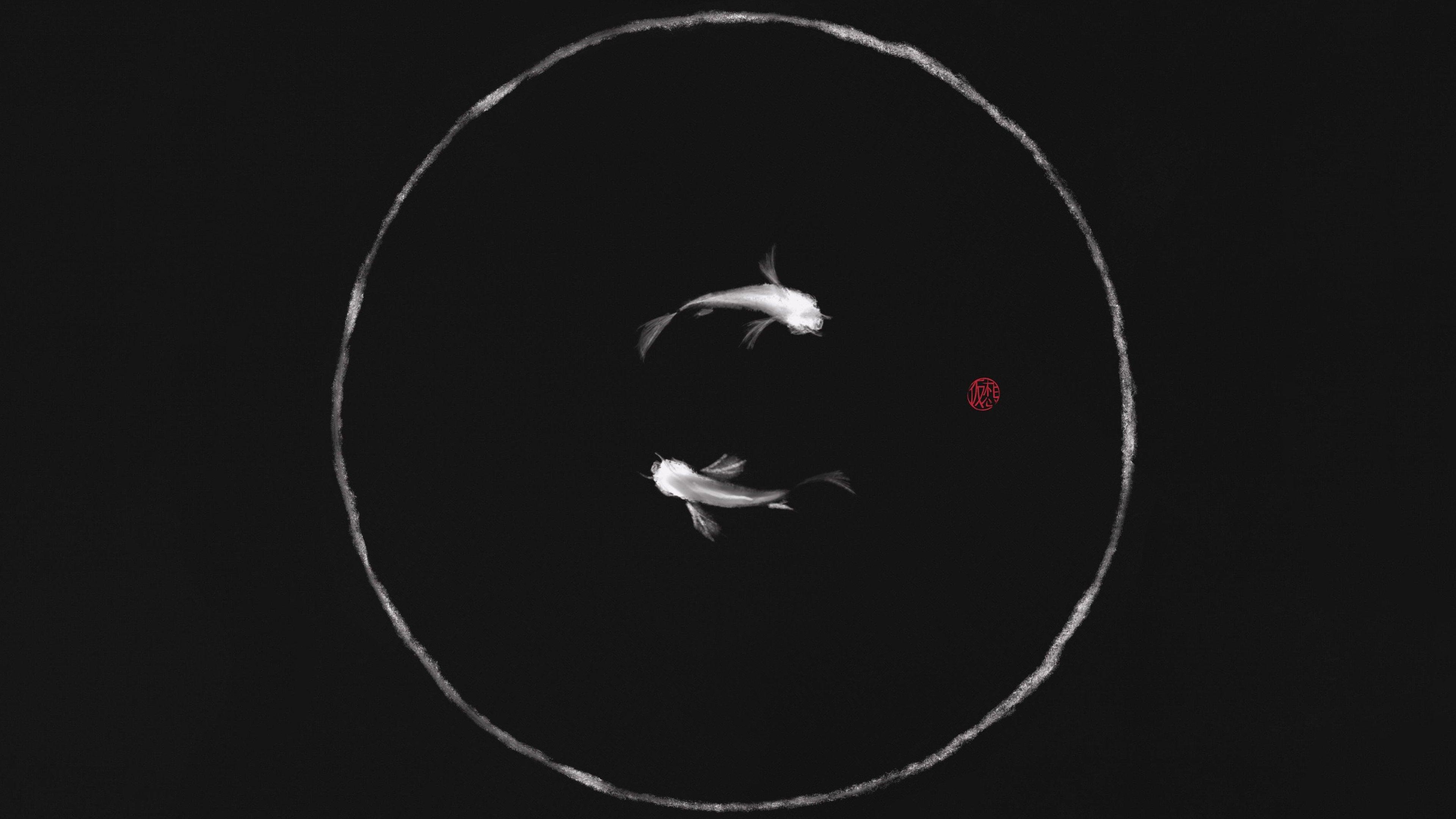 3840x2160 Gmk Sumi Ghost Koi Deskmat wallpaper