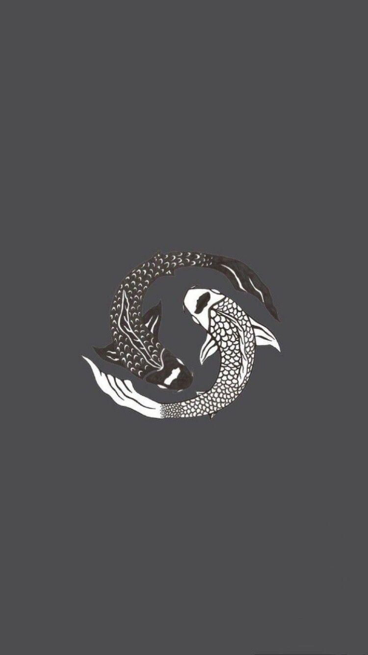 750x1334 Aesthetic Minimalist Koi Wallpaper