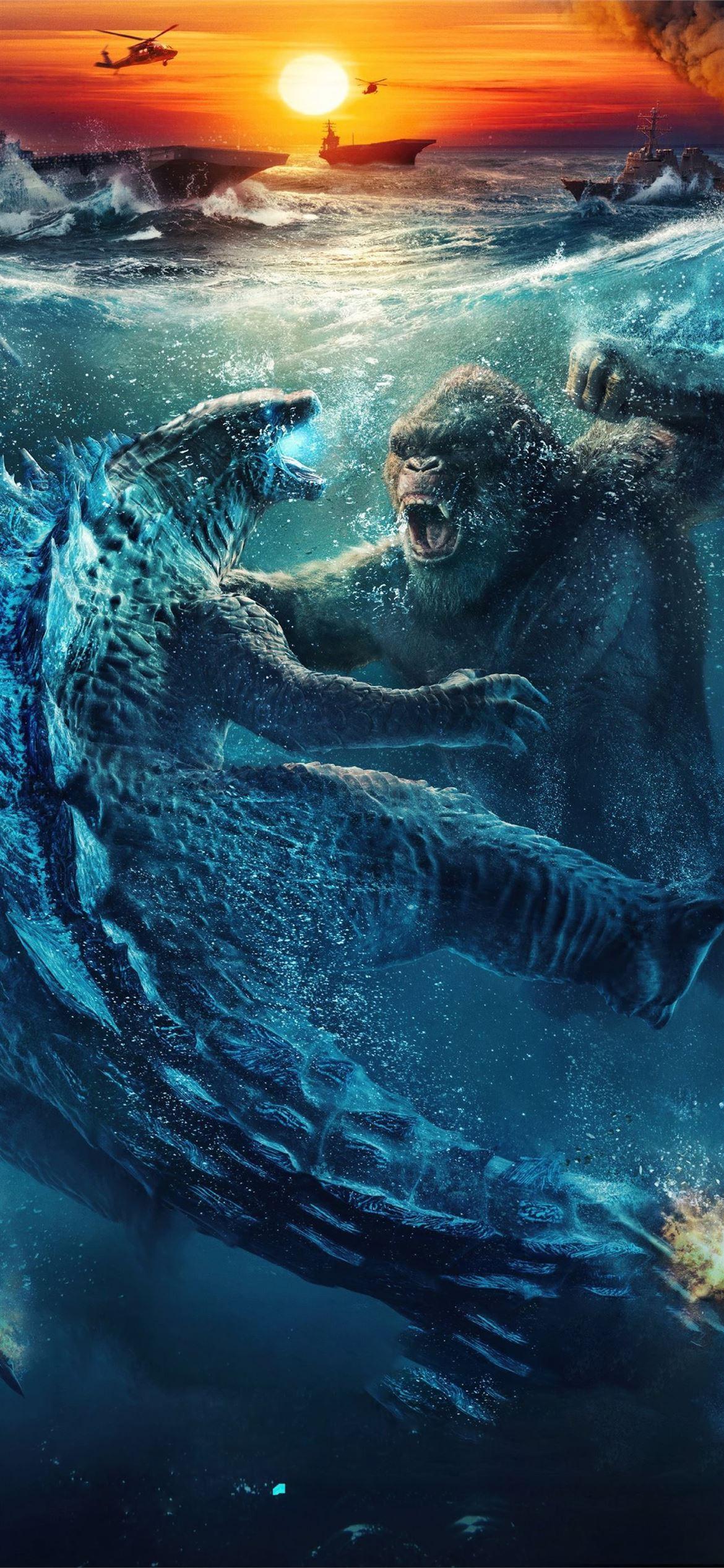 1170x2532 godzilla vs kong chinese poster 5k iPhone 12 Wallpaper Free Download