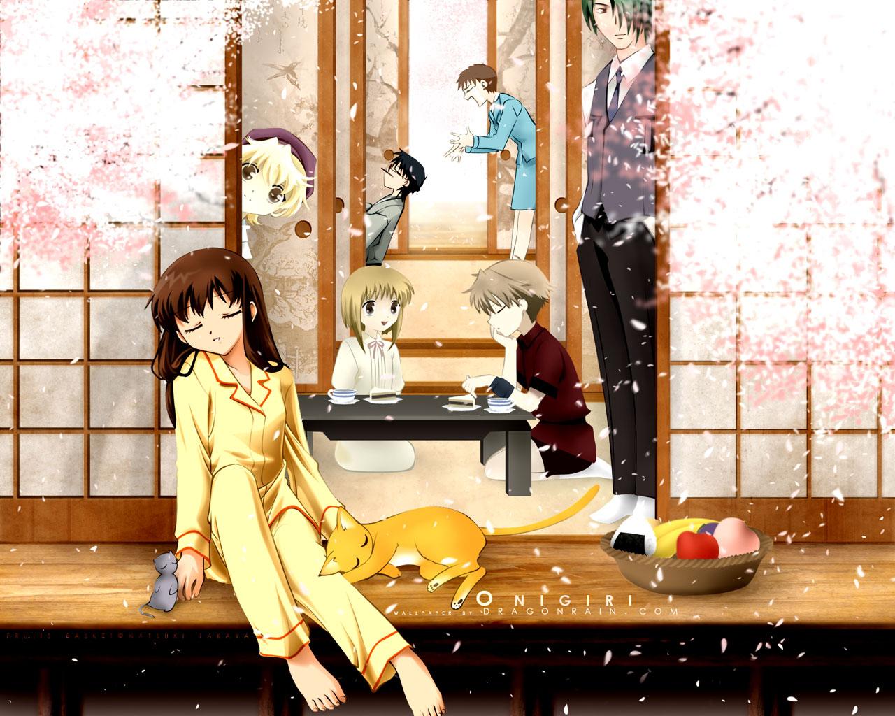 1280x1024 Kyo Sohma Tohru Honda Kisa Sohma Shigure Sohma Momiji Sohma Hatori Sohma Yuki Sohma Sleeping Wallpaper:1280x1024