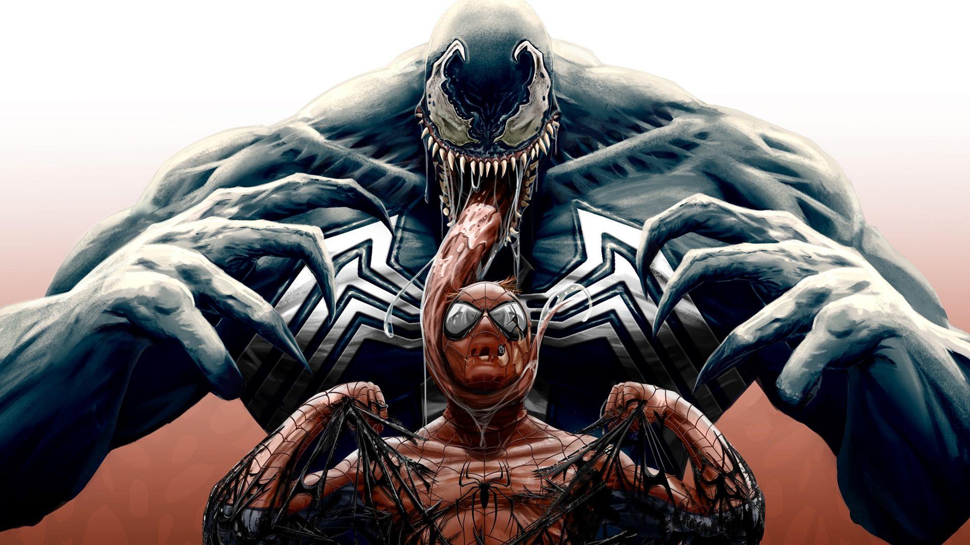 1920x1080 Desktop Wallpaper Spider Man, Venom, Marvel Comics, Superheroes, Art, HD Image, Picture, Background, 88dd43