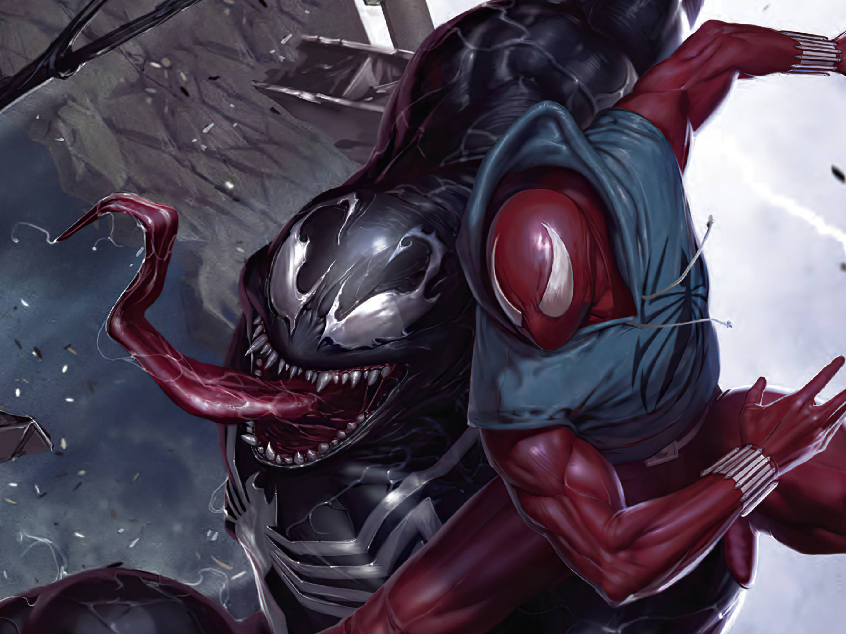 2732x2048 Spider Man Vs Venom Comic Art Marvel 2732x2048 Resolution Wallpaper, HD Superheroes 4K Wallpaper, Image, Photo And Background