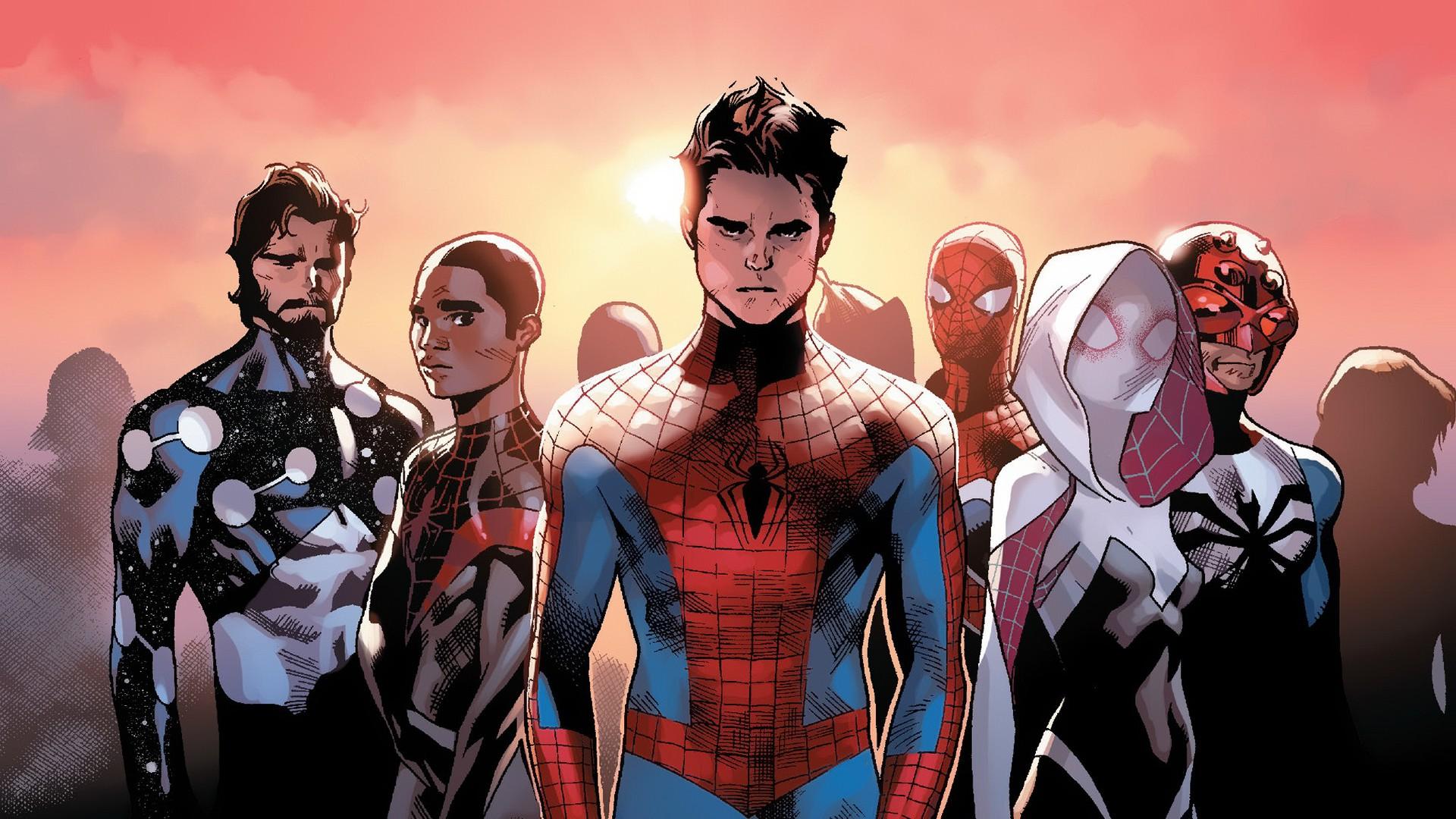 1920x1080 comic Books, Marvel Comics, Spider Man, Spider Gwen, Miles Morales Wallpaper HD / Desktop and Mobile Background