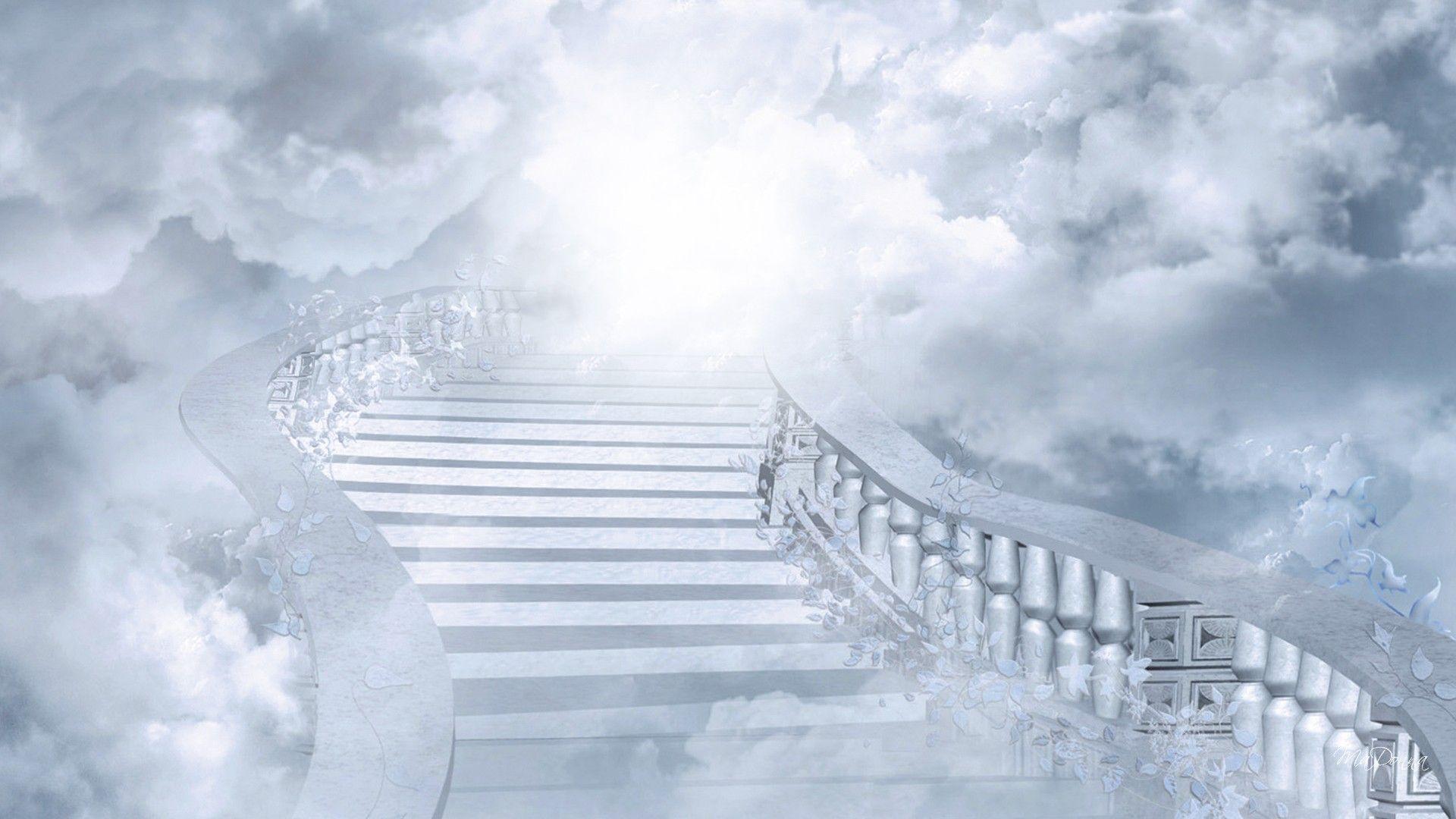 1920x1080 If tears could build a stairway and thoughts a memory lane I'd walk right up to heaven and bring you home again No F. Heaven wallpaper, Stairway to heaven, Heaven