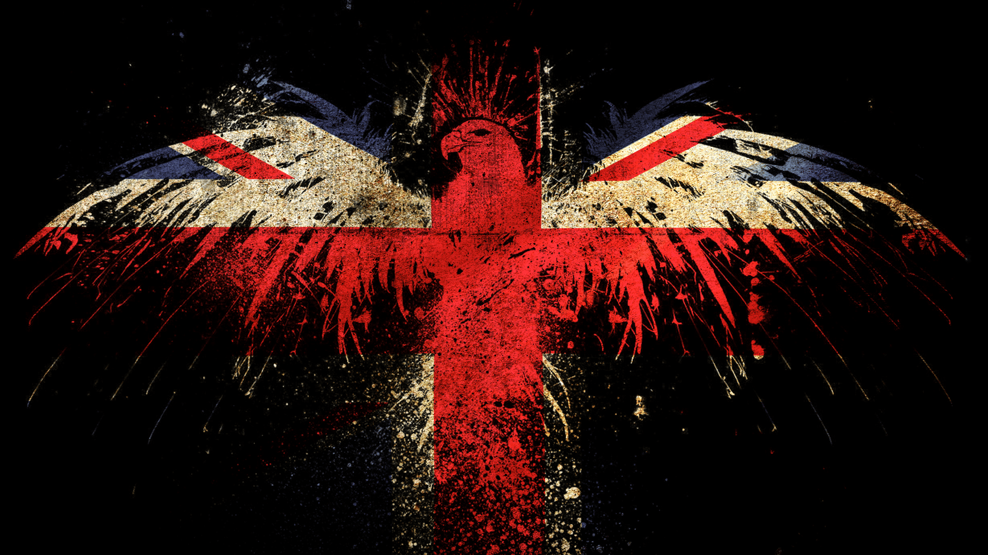 1920x1080 Hawk On The English Flag Facebook Cover Unsocial Networking Full HD