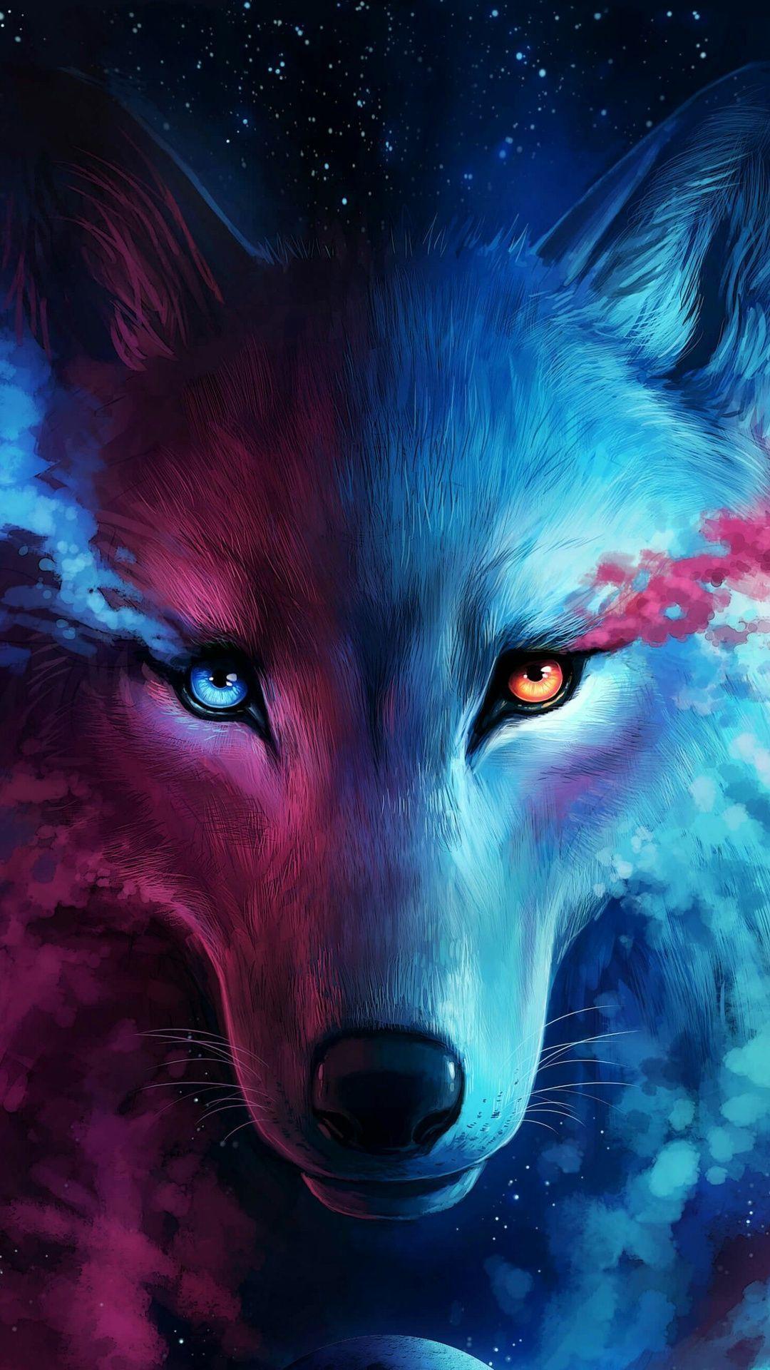 1080x1920 Download Neon Wolf Wallpaper > Wolf Background and search more HD desktop and mobile wallpaper on Itl.. Wolf painting, Wolf wallpaper, Wolf background