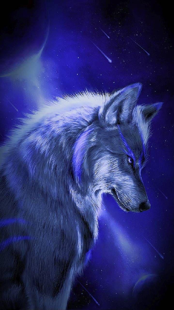 719x1280 Neon Wolf Wallpaper