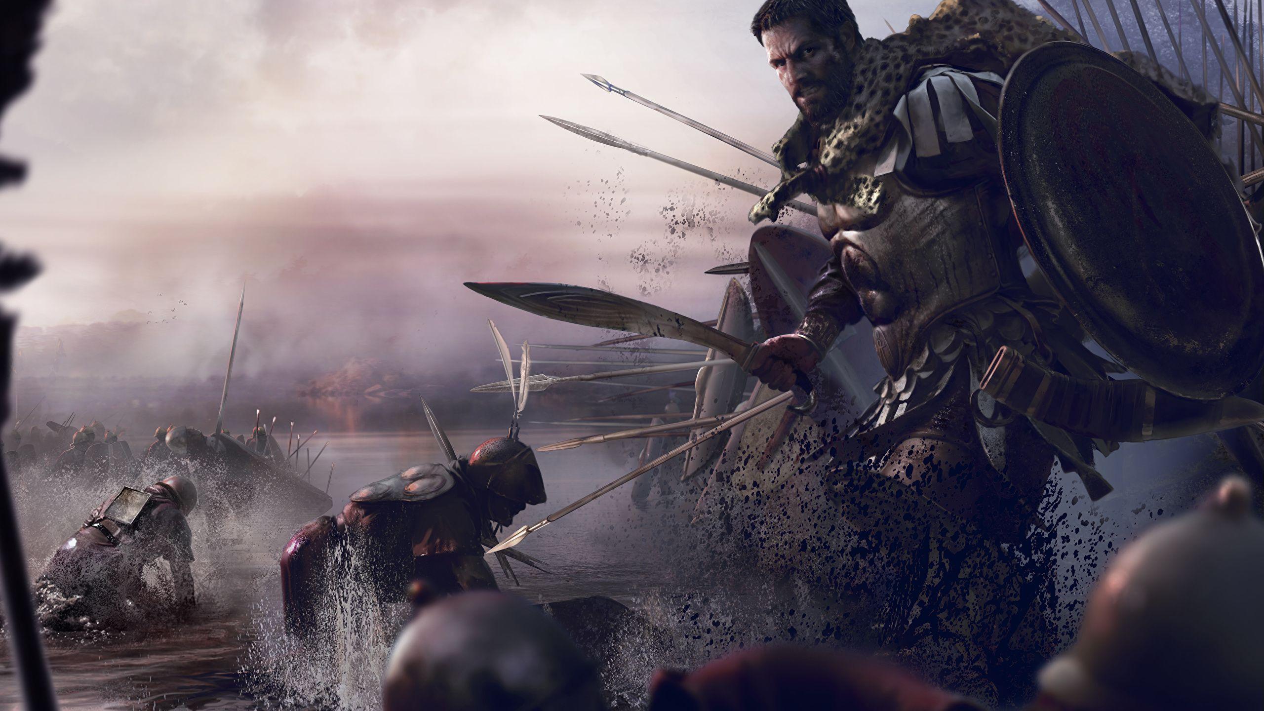 2560x1440 Wallpaper Rome: Total War Shield Swords Men Warriors 2 2560x1440