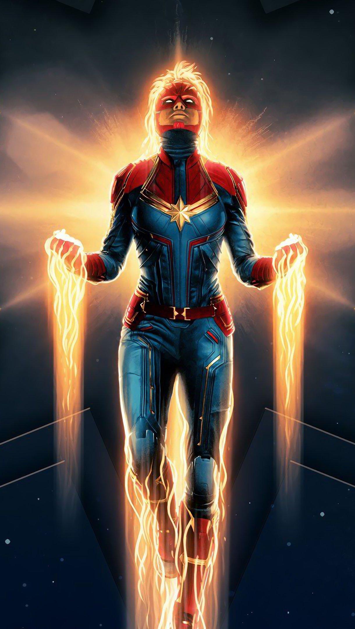1220x2160 Captain Marvel Wallpaper 4k Ultra HD