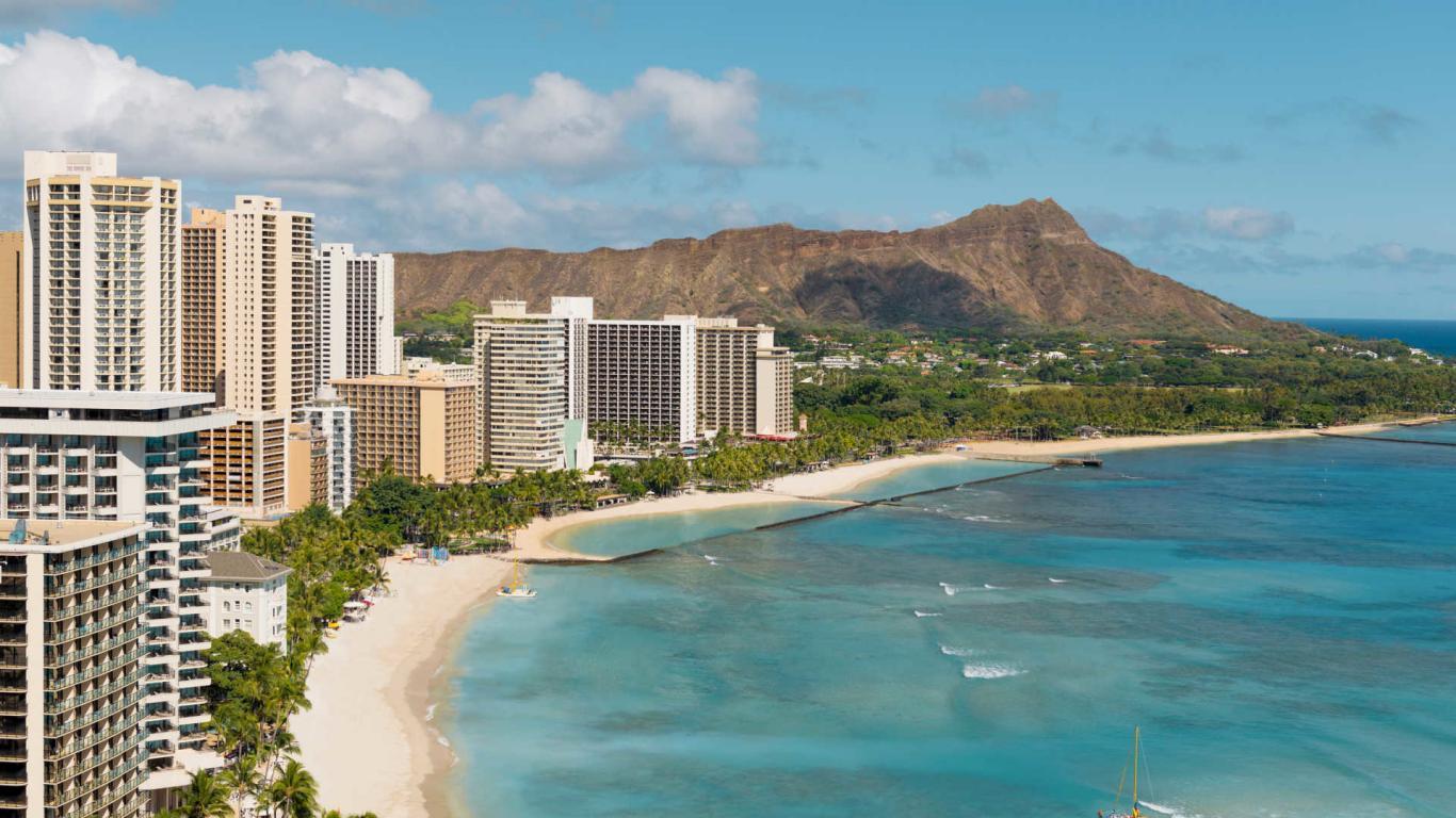 1366x768 Waikiki Beach Wallpaper HD 1920x #X3U3Q41