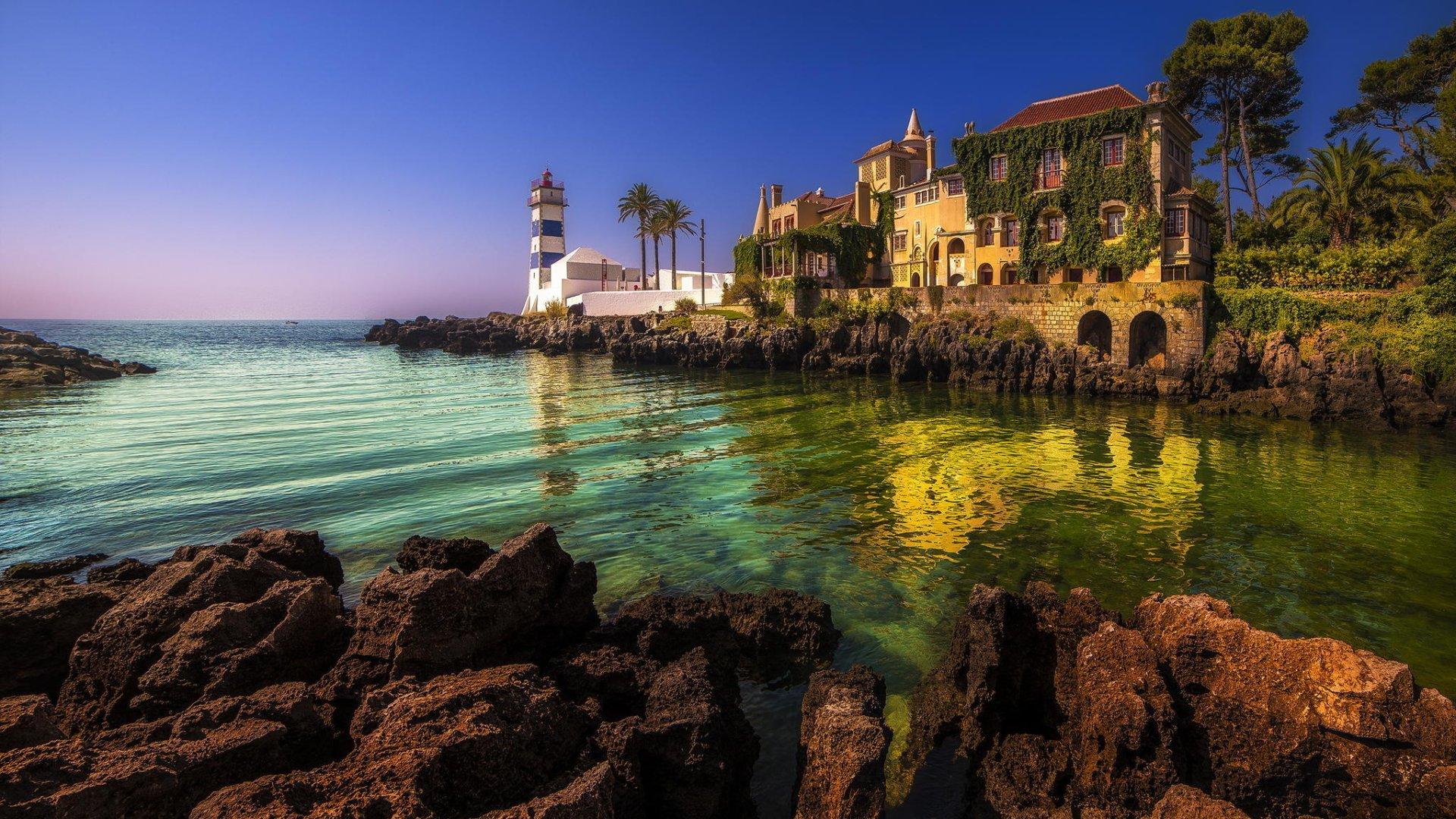 1920x1080 Title Man Made Villa Lighthouse Sea Wallpaper Cascais Natural Park HD Wallpaper