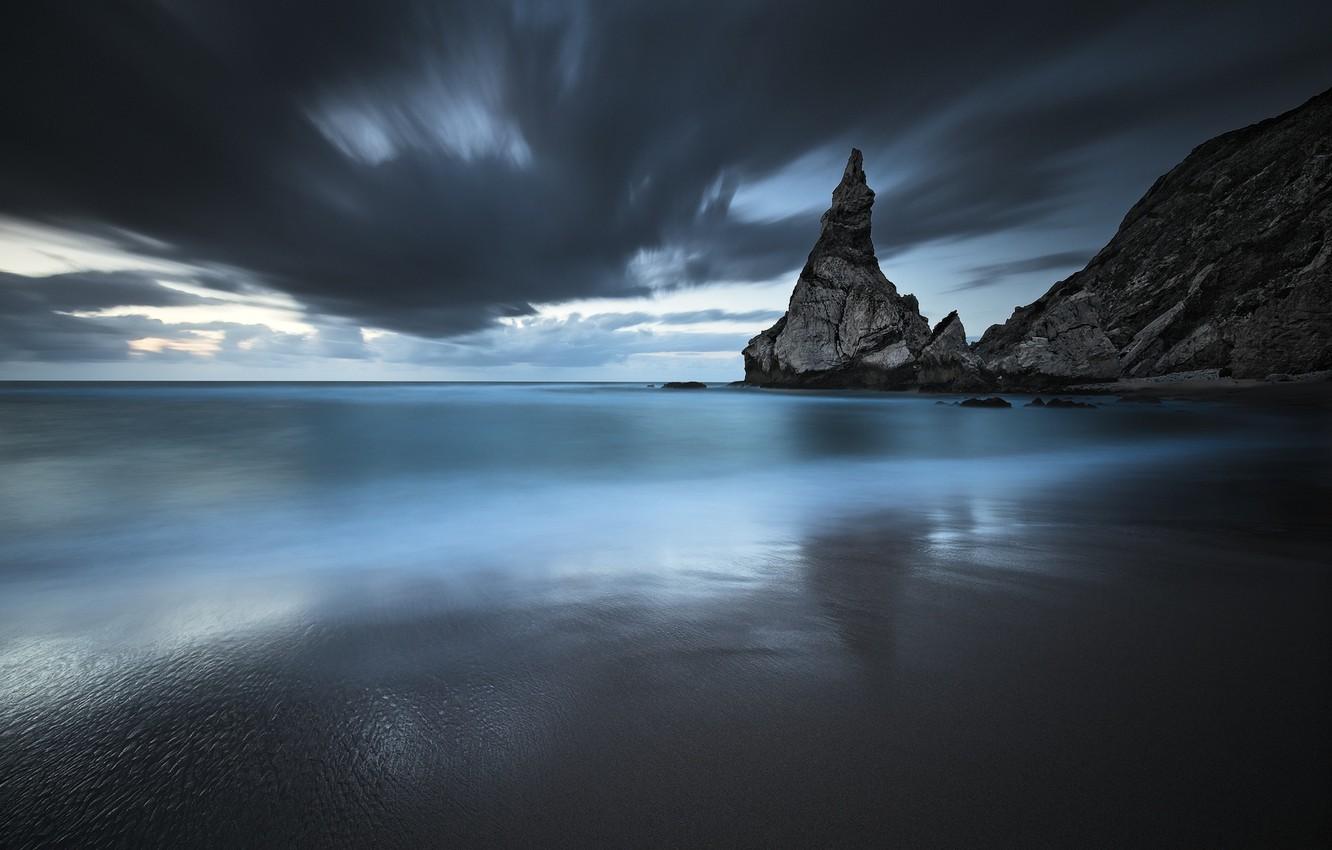 1332x850 Wallpaper sea, rocks, shore, Portugal, Ursa Beach Cascais image for desktop, section пейзажи