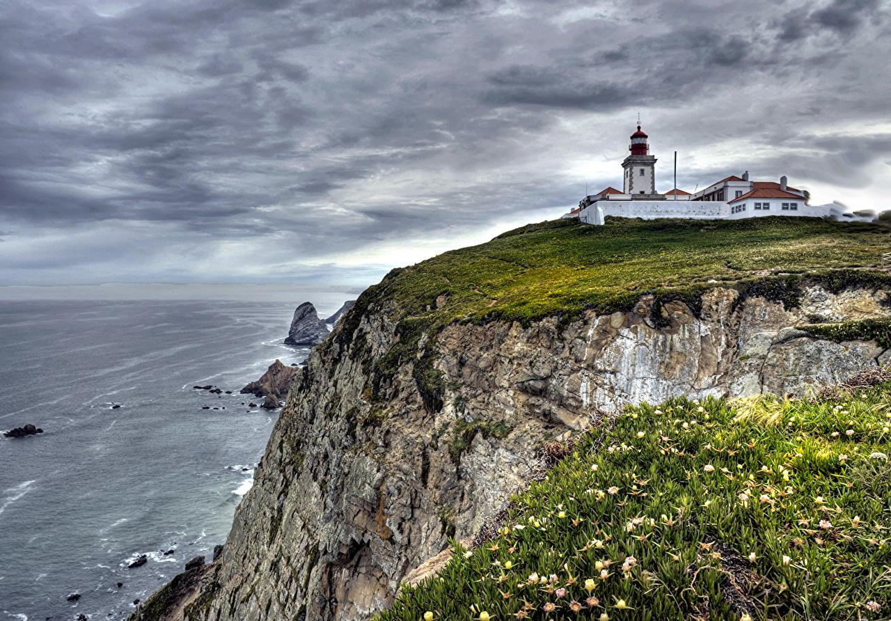 1280x892 Image Portugal Lisbon Cascais Crag Nature Lighthouses 1280x892