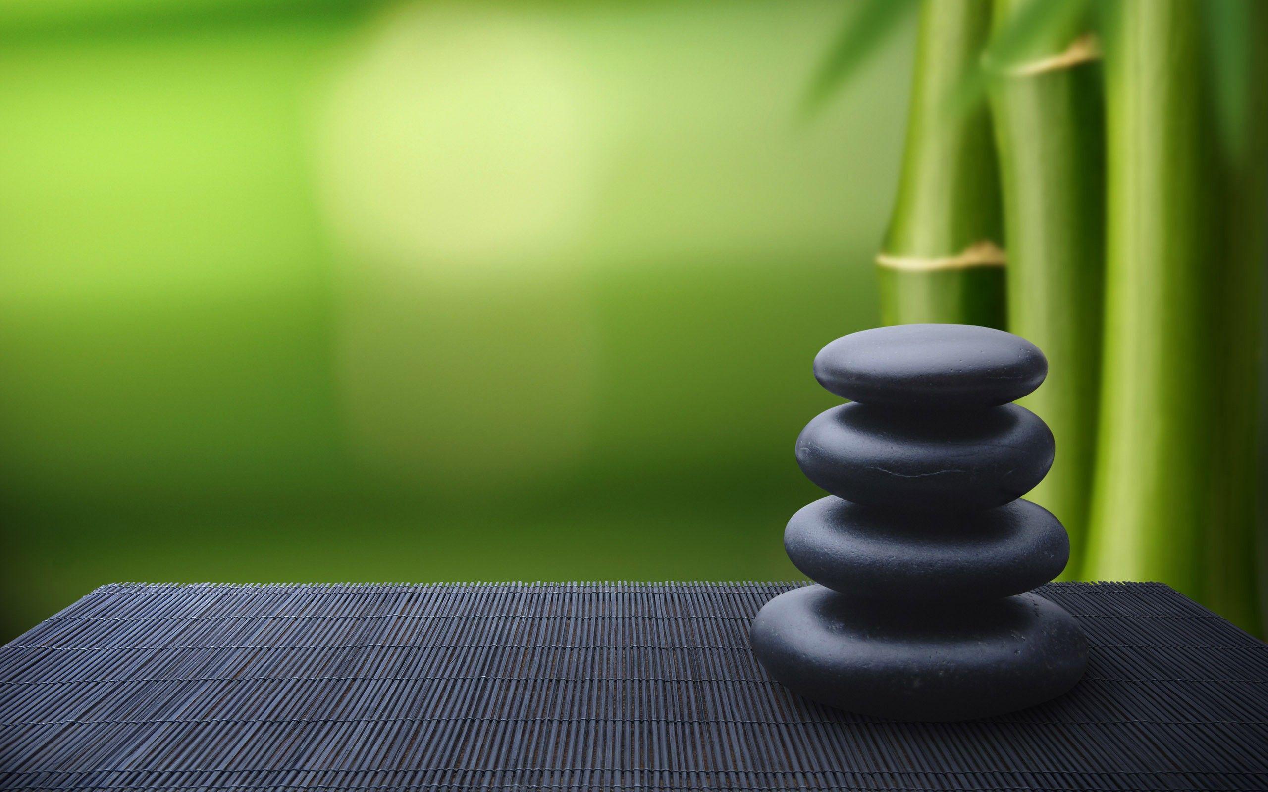 2560x1600 Stones and bamboo Wallpaper