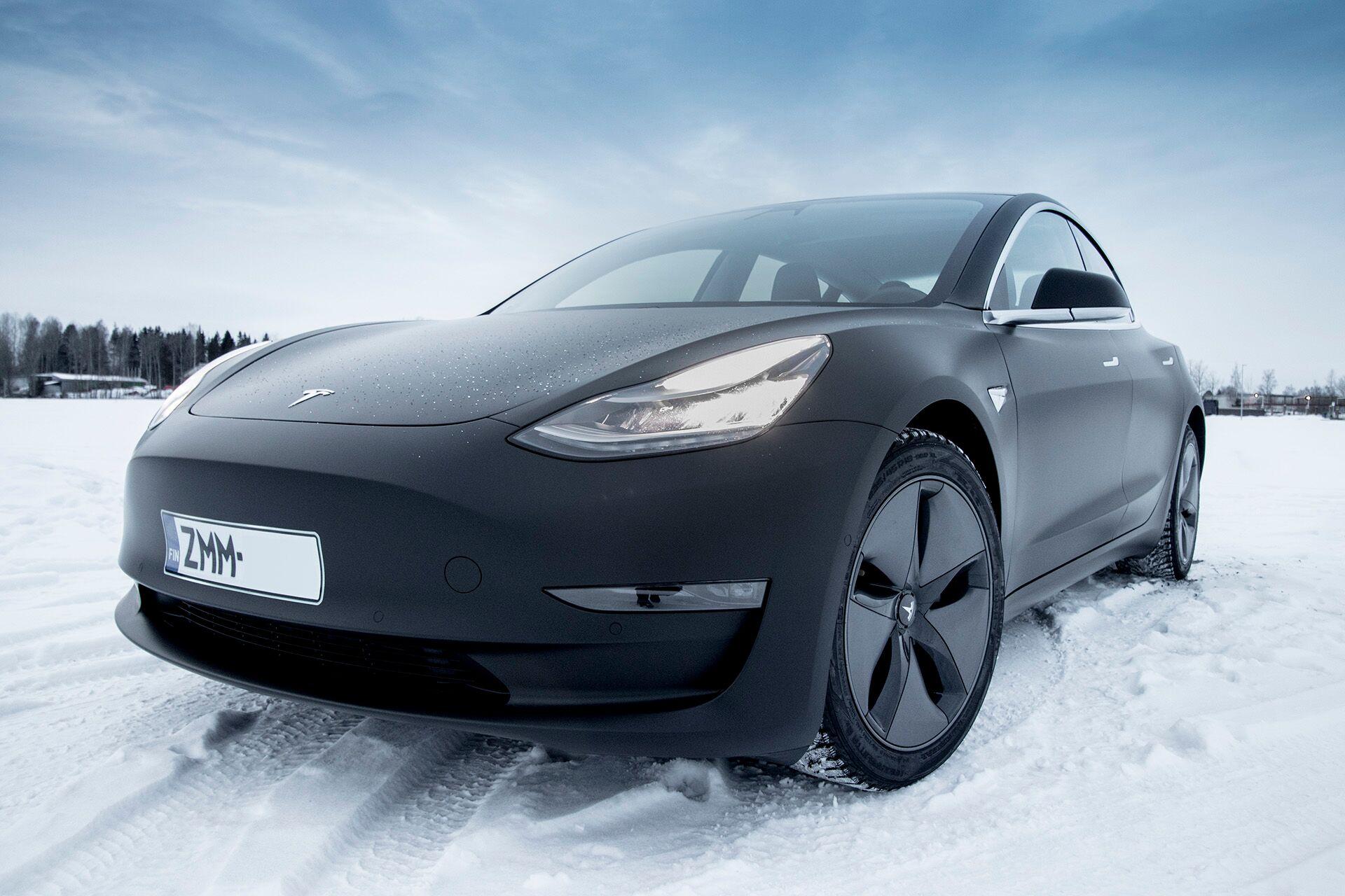 1920x1280 Matte black Tesla Model stunning photo, wrap cost and info