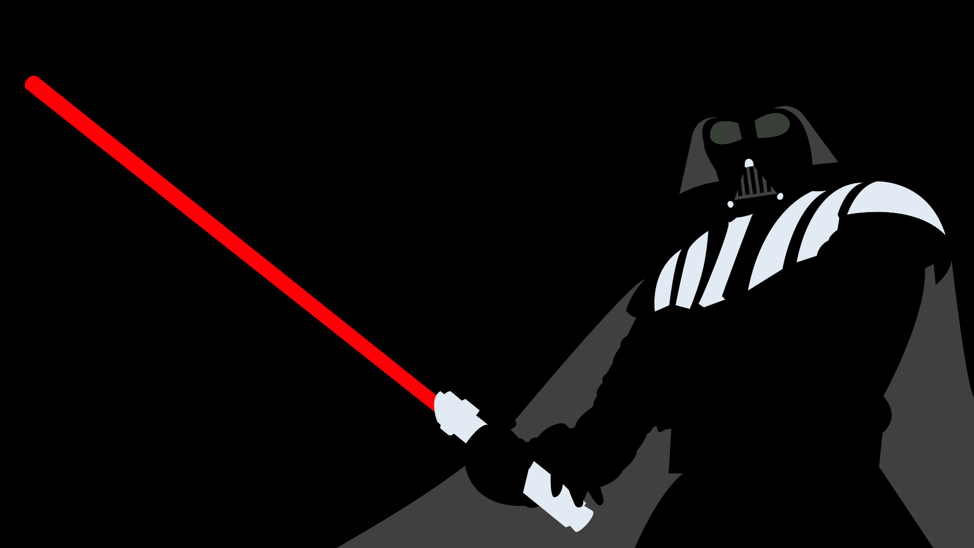 1920x1080 Minimalist Darth Vader Grey Wallpaper